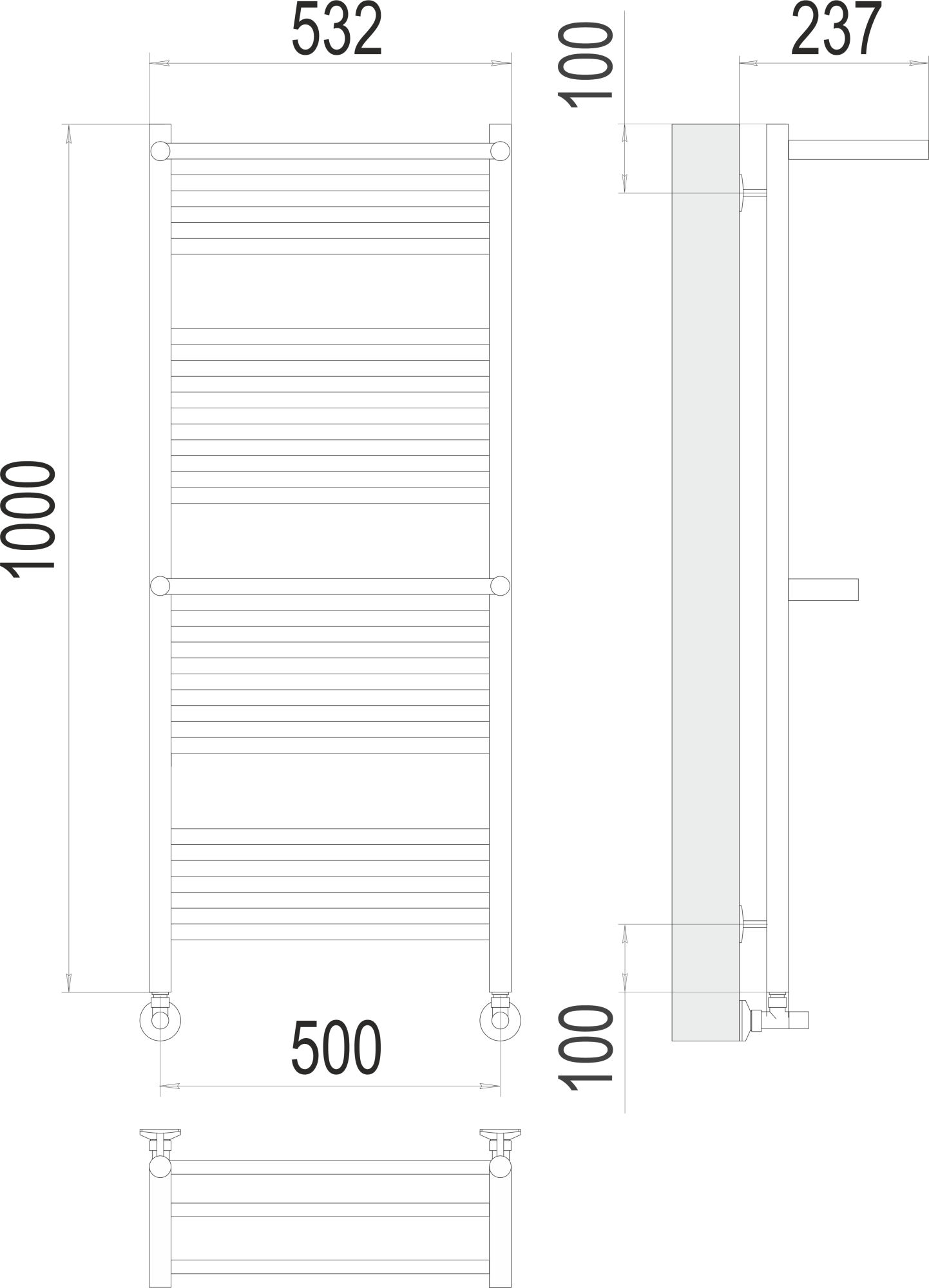 Полотенцесушитель водяной Terminus Standart Аврора с/п-2 П20 50x100