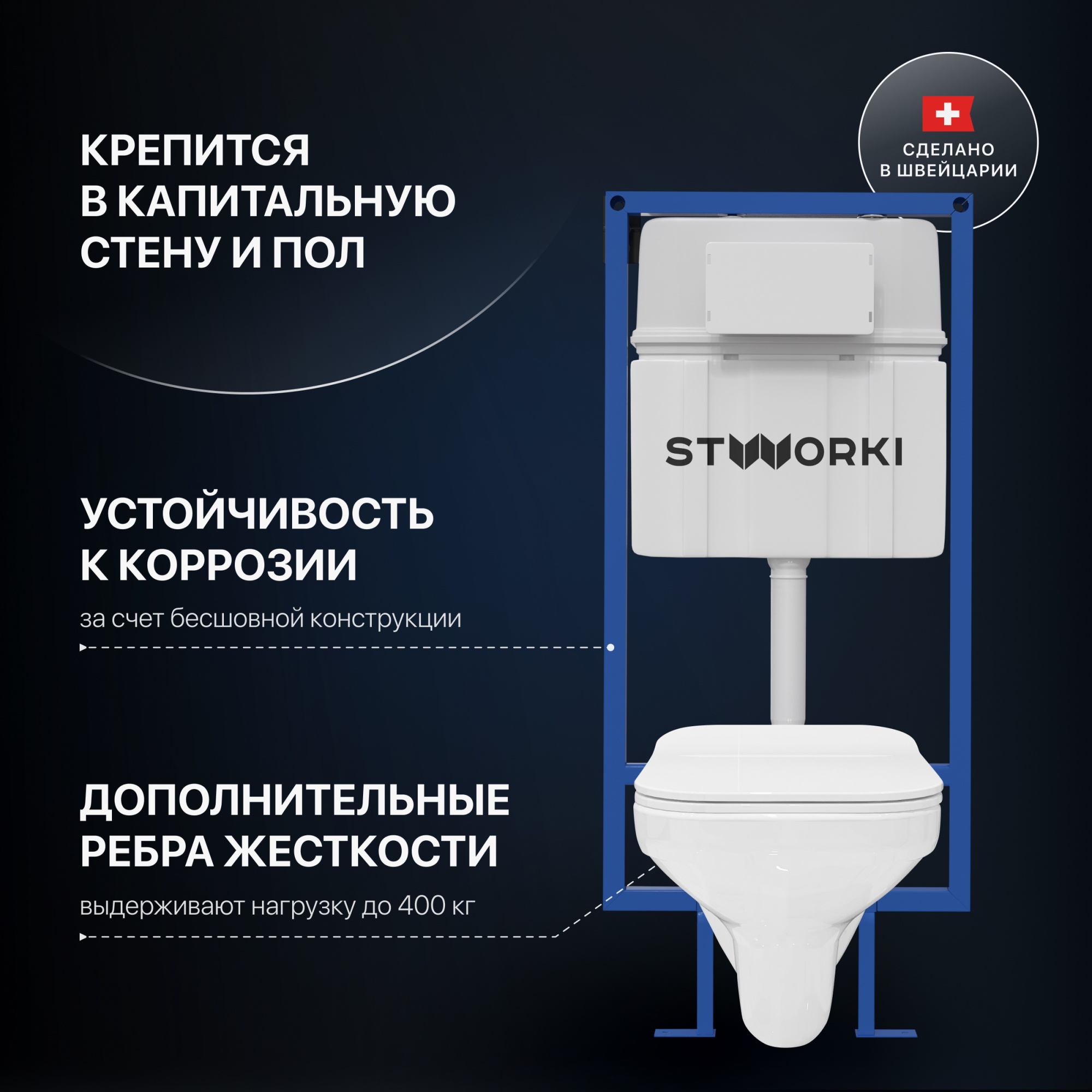 Комплект Унитаз подвесной STWORKI Дублин SETK3504-0605-001-1-6000 с микролифтом + Инсталляция 510163