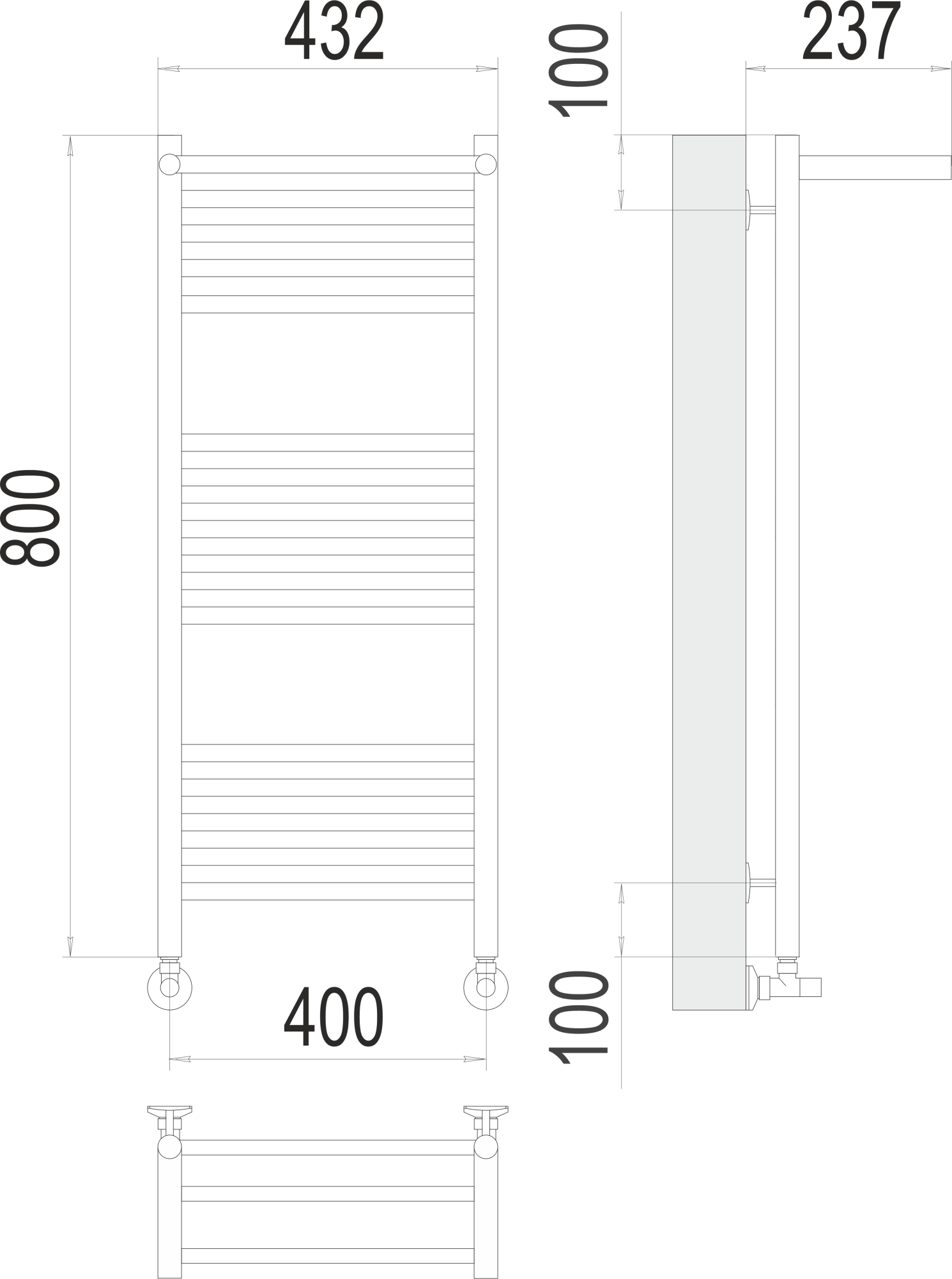 Полотенцесушитель водяной Terminus Standart Аврора с/п П16 40x80