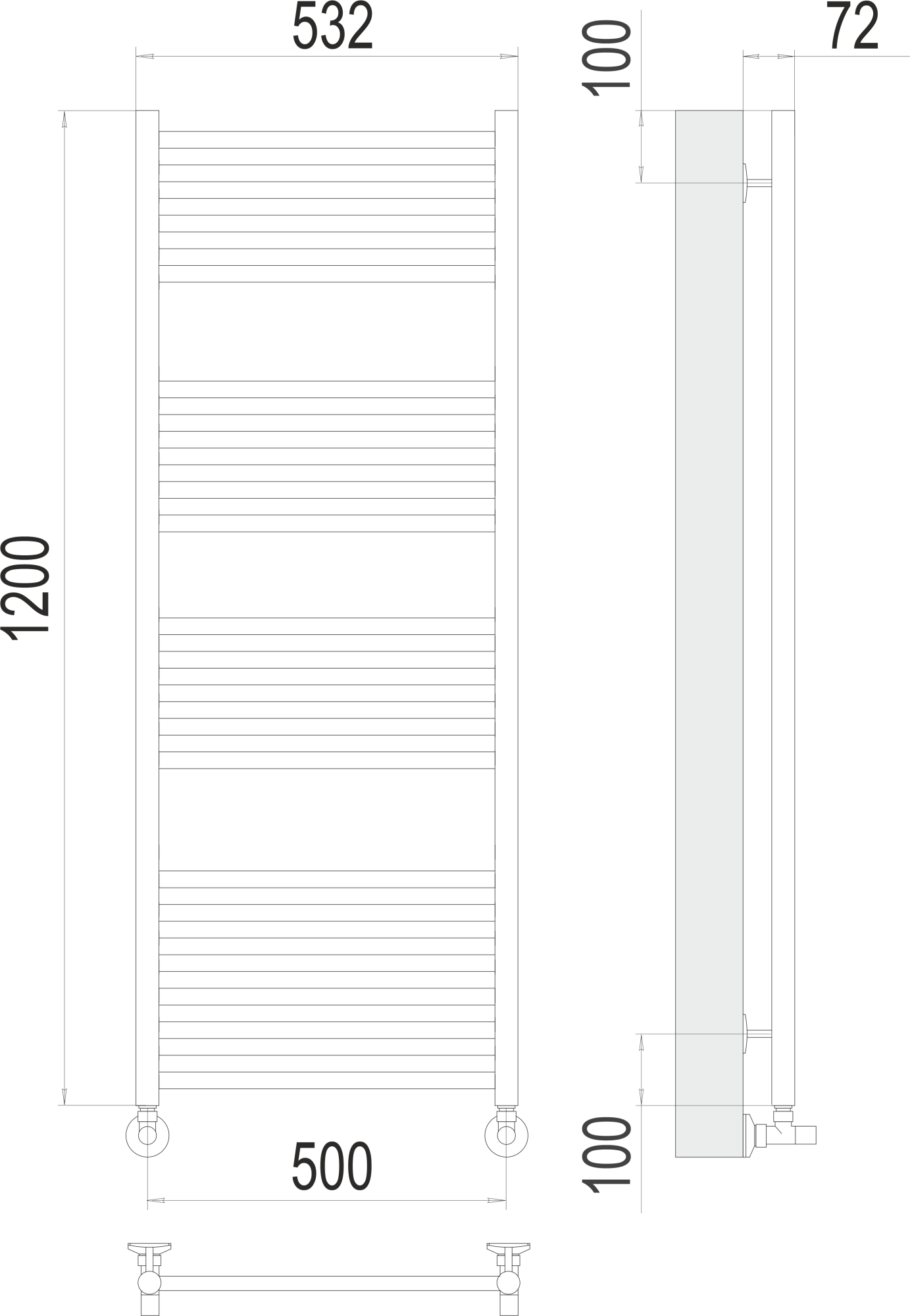 Полотенцесушитель водяной Terminus Standart Аврора П22 50x120