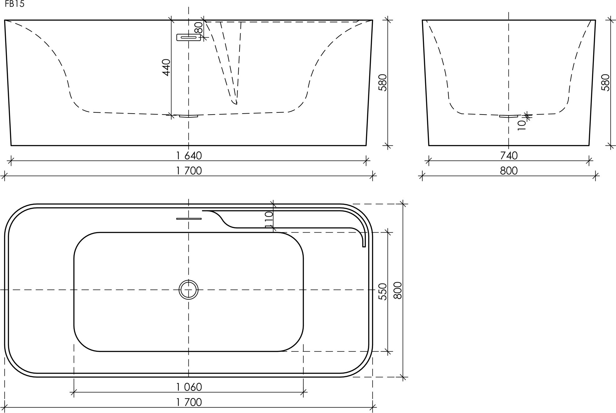 Акриловая ванна Sancos Sigma 170x80