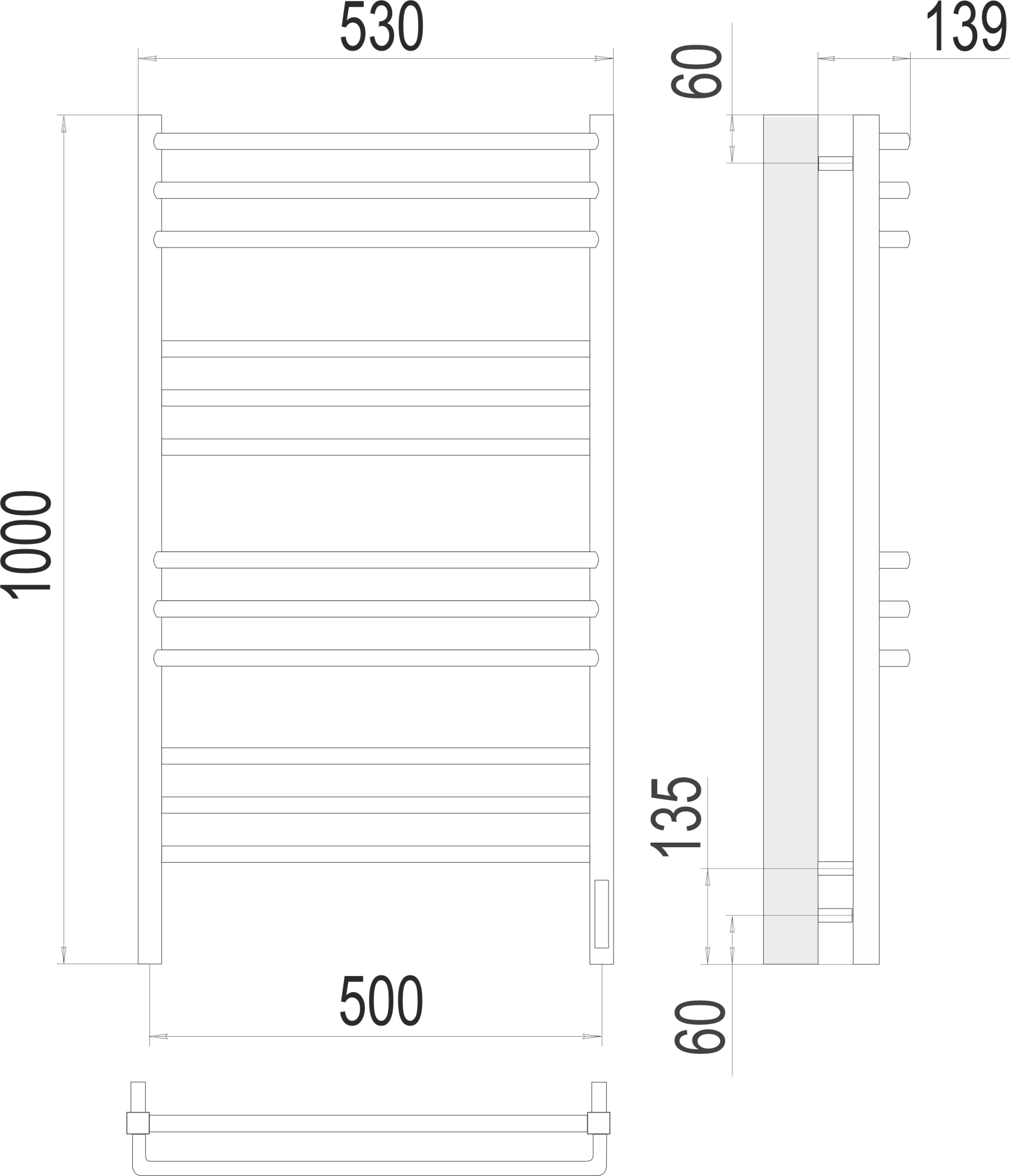 Полотенцесушитель электрический Terminus Lux Соренто П12 50x100