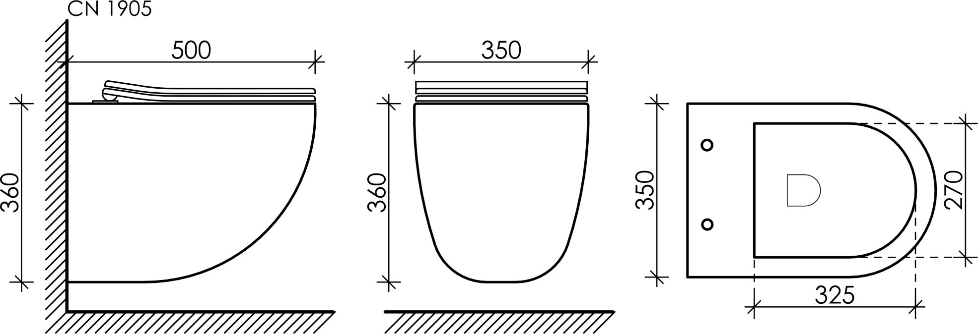 Унитаз подвесной Ceramicanova Mono Rimless CN1905