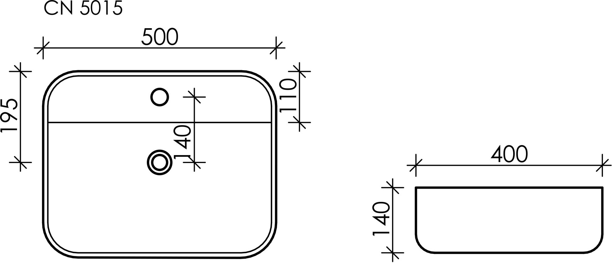 Раковина Ceramicanova Element 50 CN5015