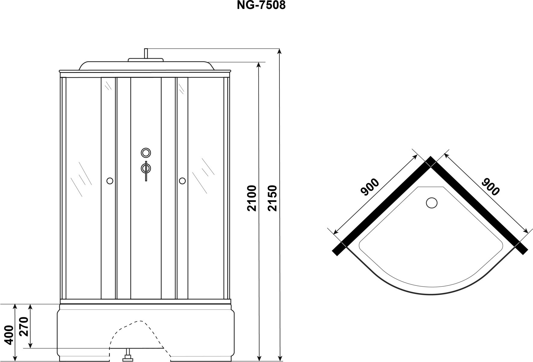 Душевая кабина Niagara Eco E90/40/TN 90x90