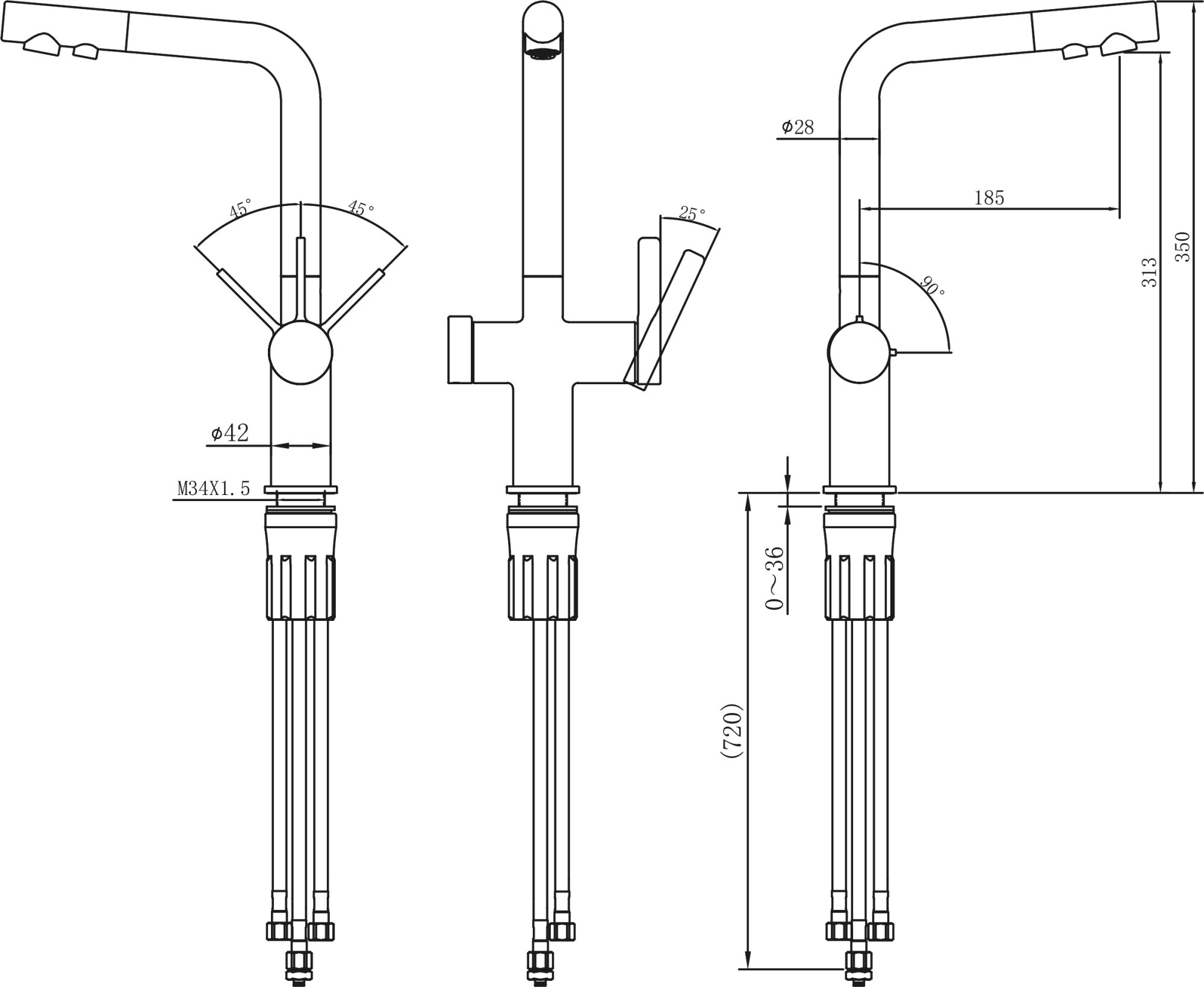 Смеситель Stworki 23020-648/1BG-IG11 для кухни