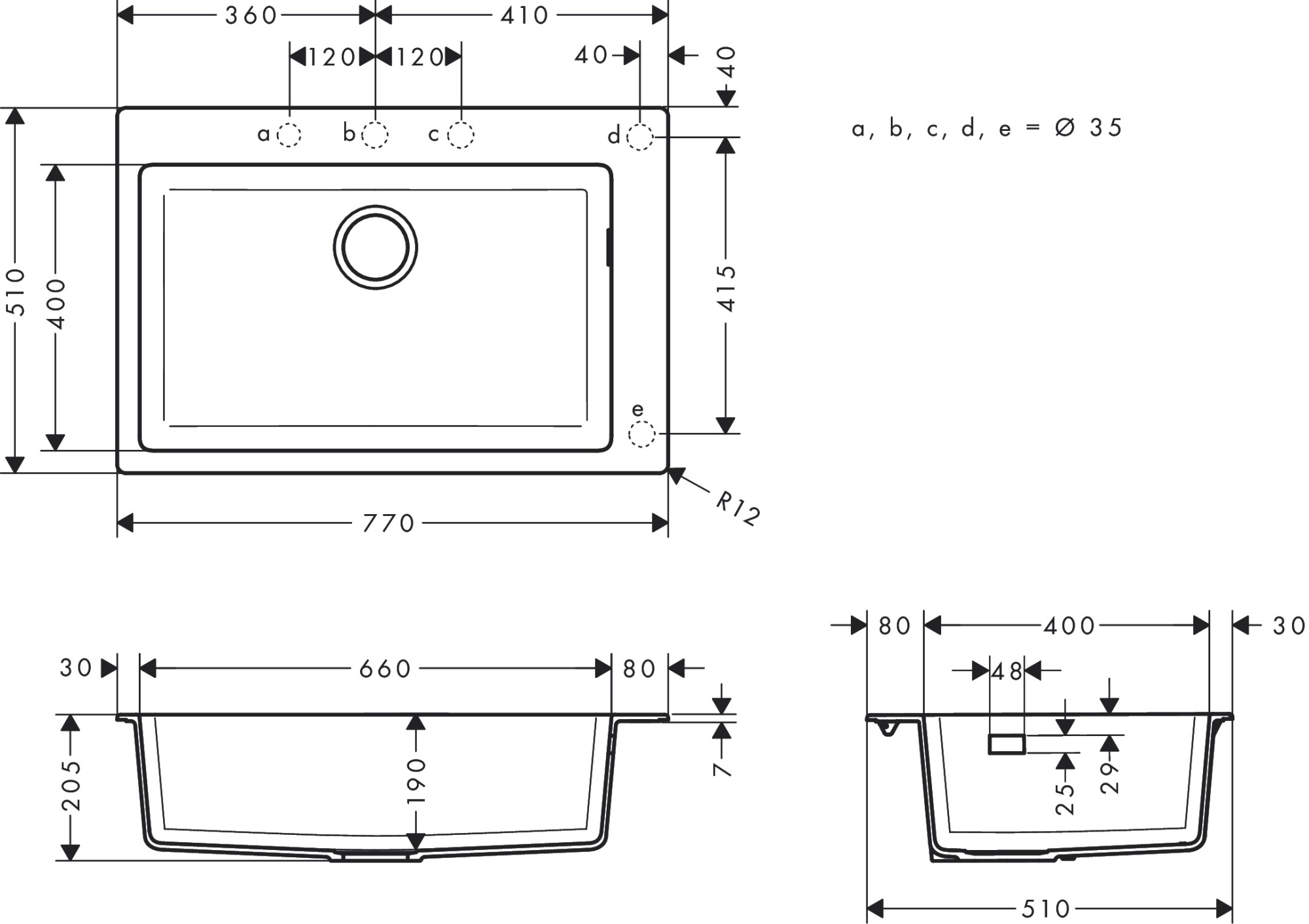 Кухонная мойка Hansgrohe S510-F660 43313170