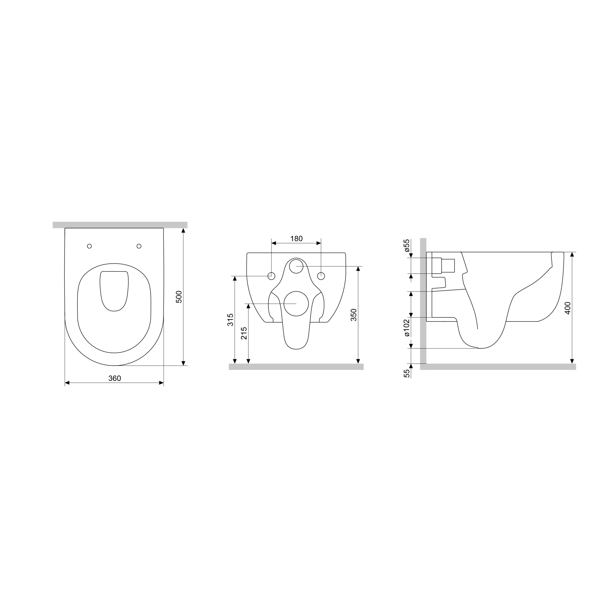 DX36C1701SC Scandinavian Pure подвесной унитаз без ободка с сиденьем микролифт