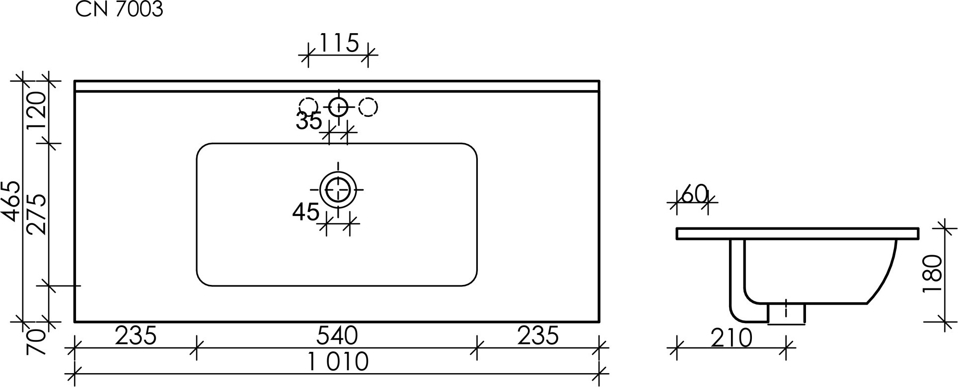 Раковина Ceramicanova Element CN7003MB