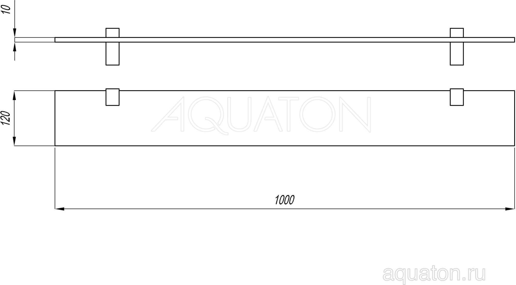 Полка для ванной Aquaton 100 1A121903TU010