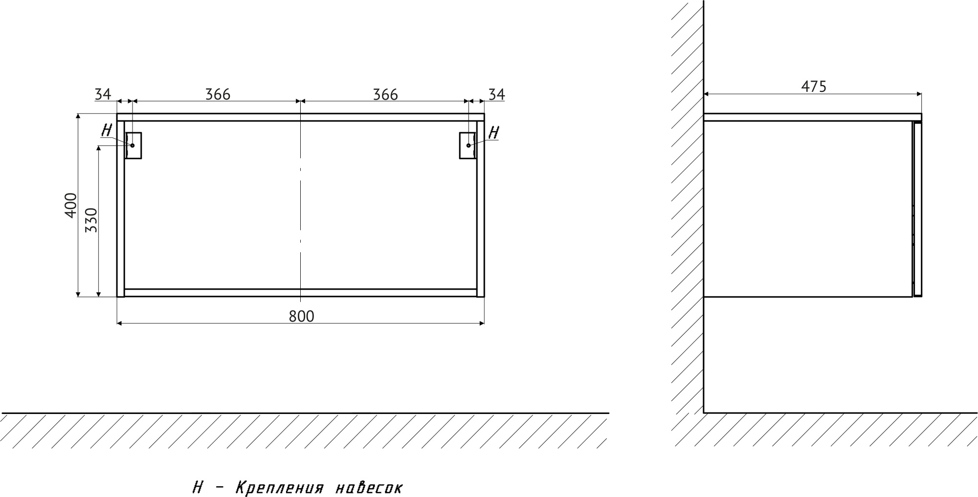  Комплект мебели STWORKI Ольборг 120 дуб карпентер, без отверстий, с тумбой 80