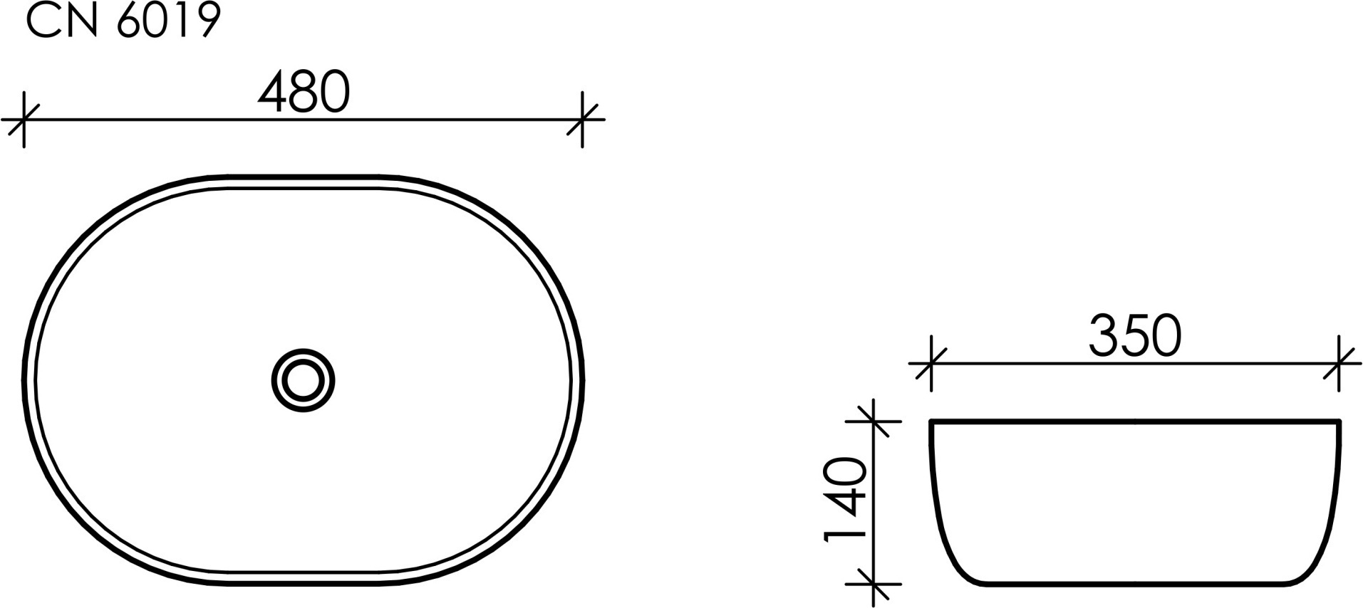 Раковина Ceramicanova Element 48 CN6019