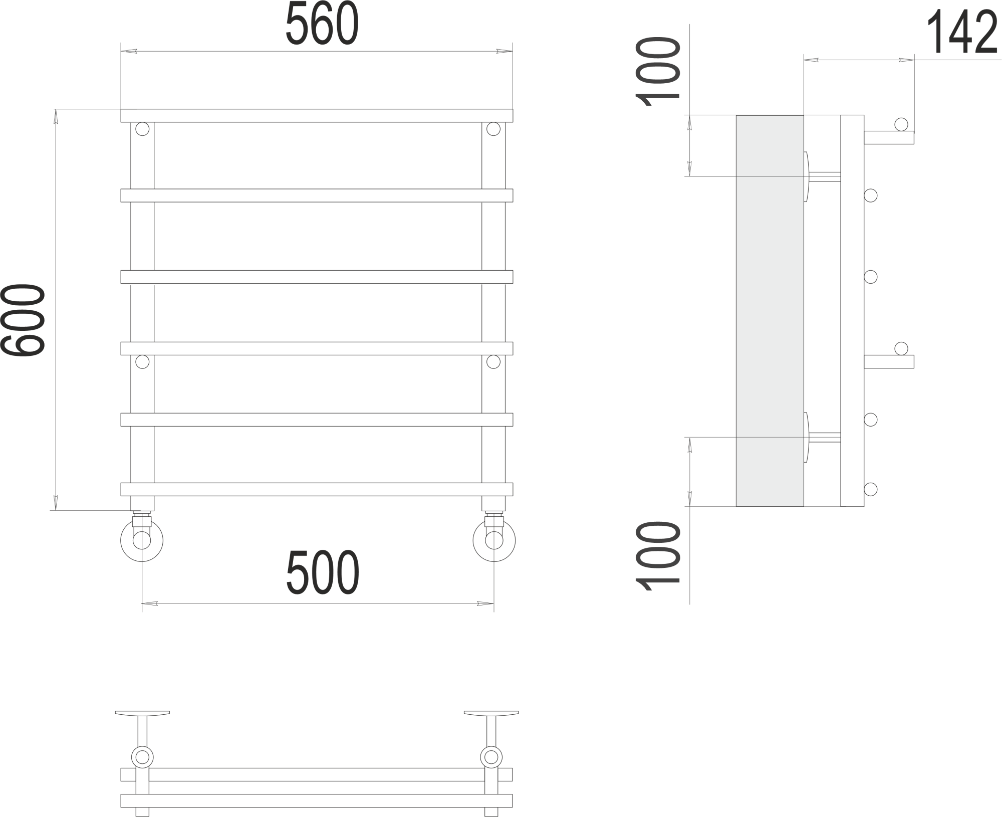 Полотенцесушитель водяной Terminus Eco Вента П6 50x60