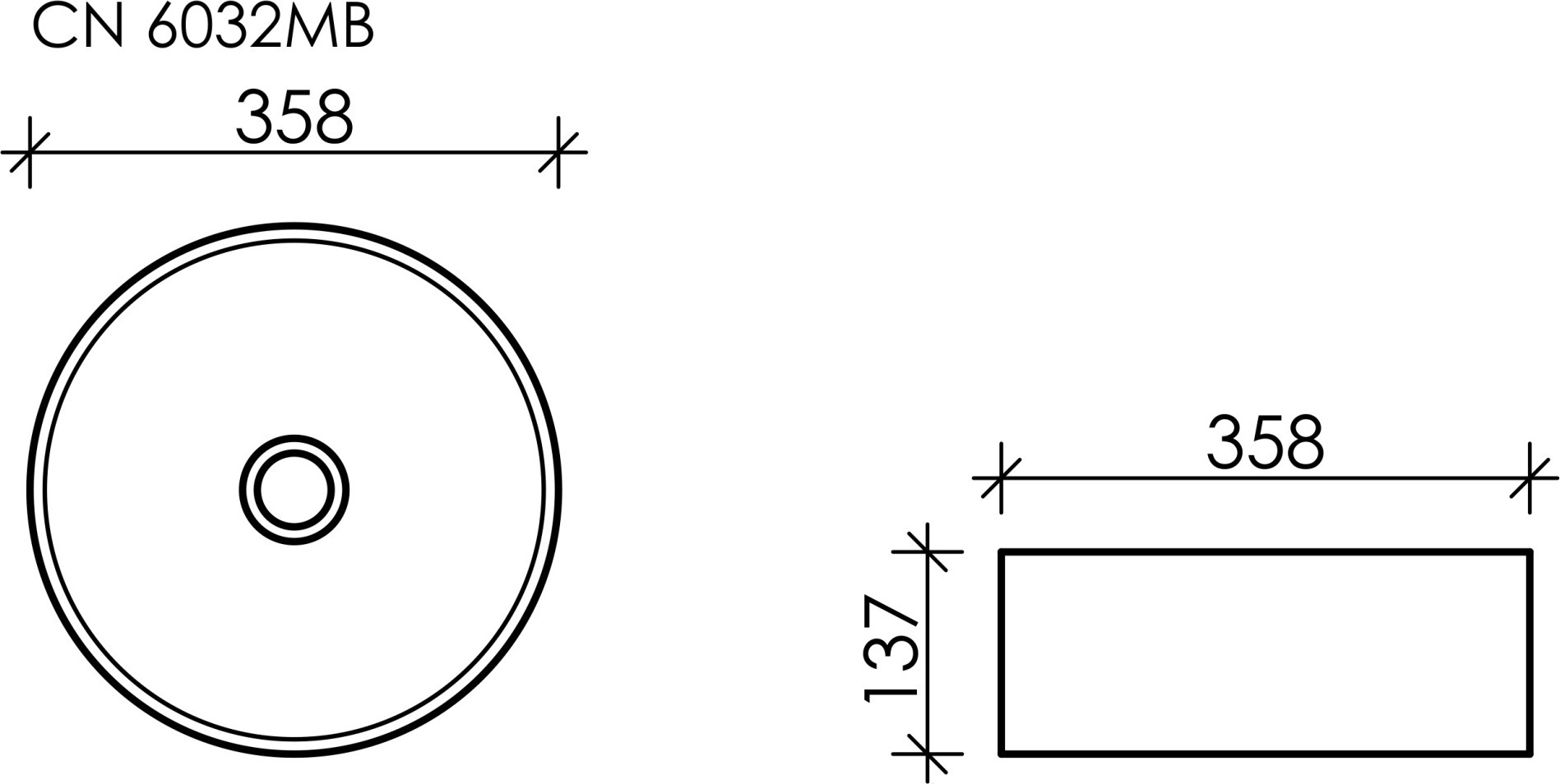 Раковина Ceramicanova Element 35 CN6032MB