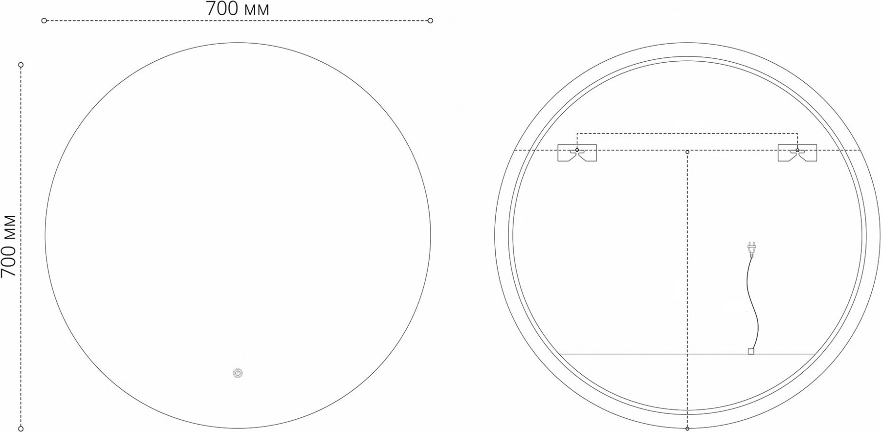 Зеркало Grossman Cosmo-норма 70x70 LED 197070