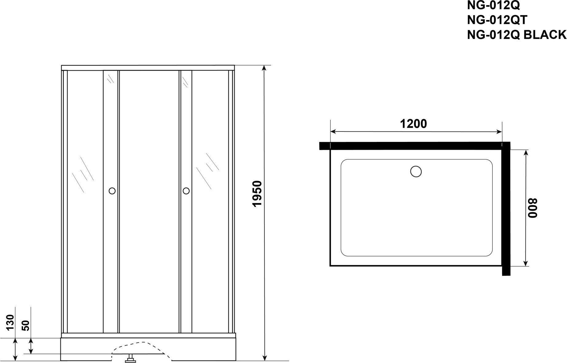 Душевой уголок Niagara Eco NG-012-14QT 120x80 