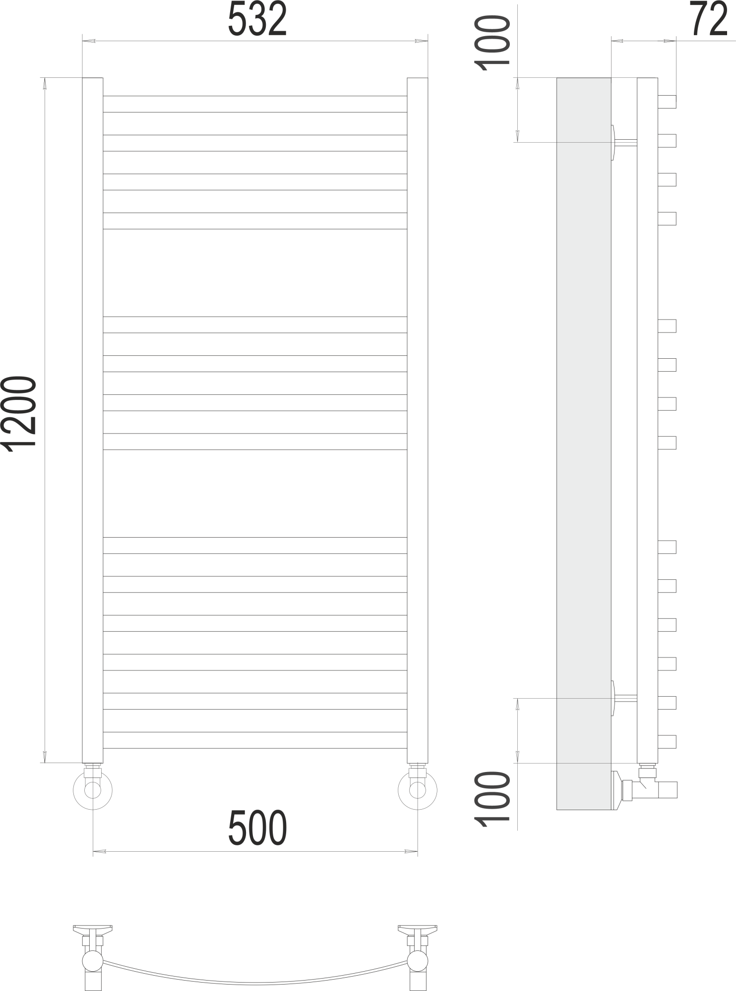 Полотенцесушитель водяной Terminus Standart Авиэль П14 50x120