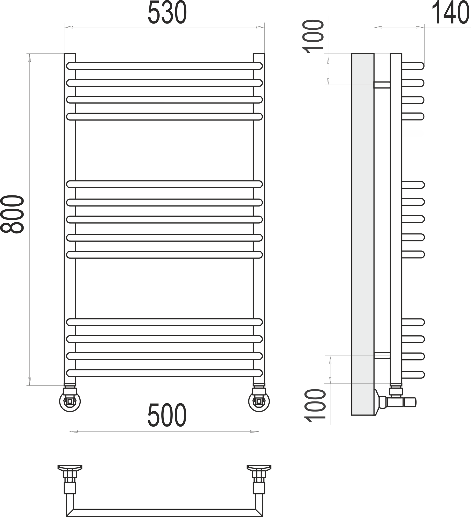 Полотенцесушитель водяной Terminus Lux Арт П13 50x80