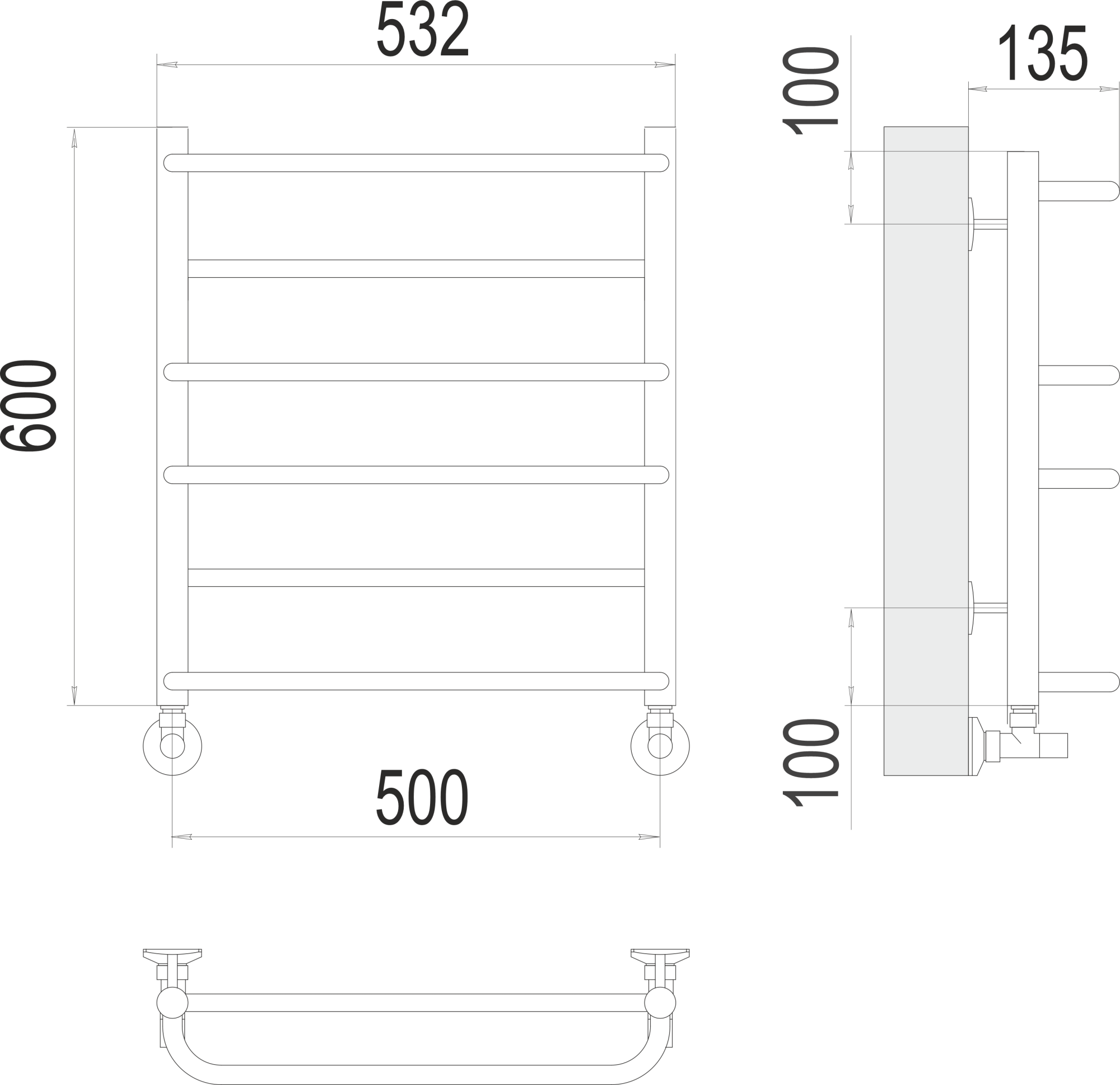 Полотенцесушитель водяной Terminus Eco Евромикс П6 50x60