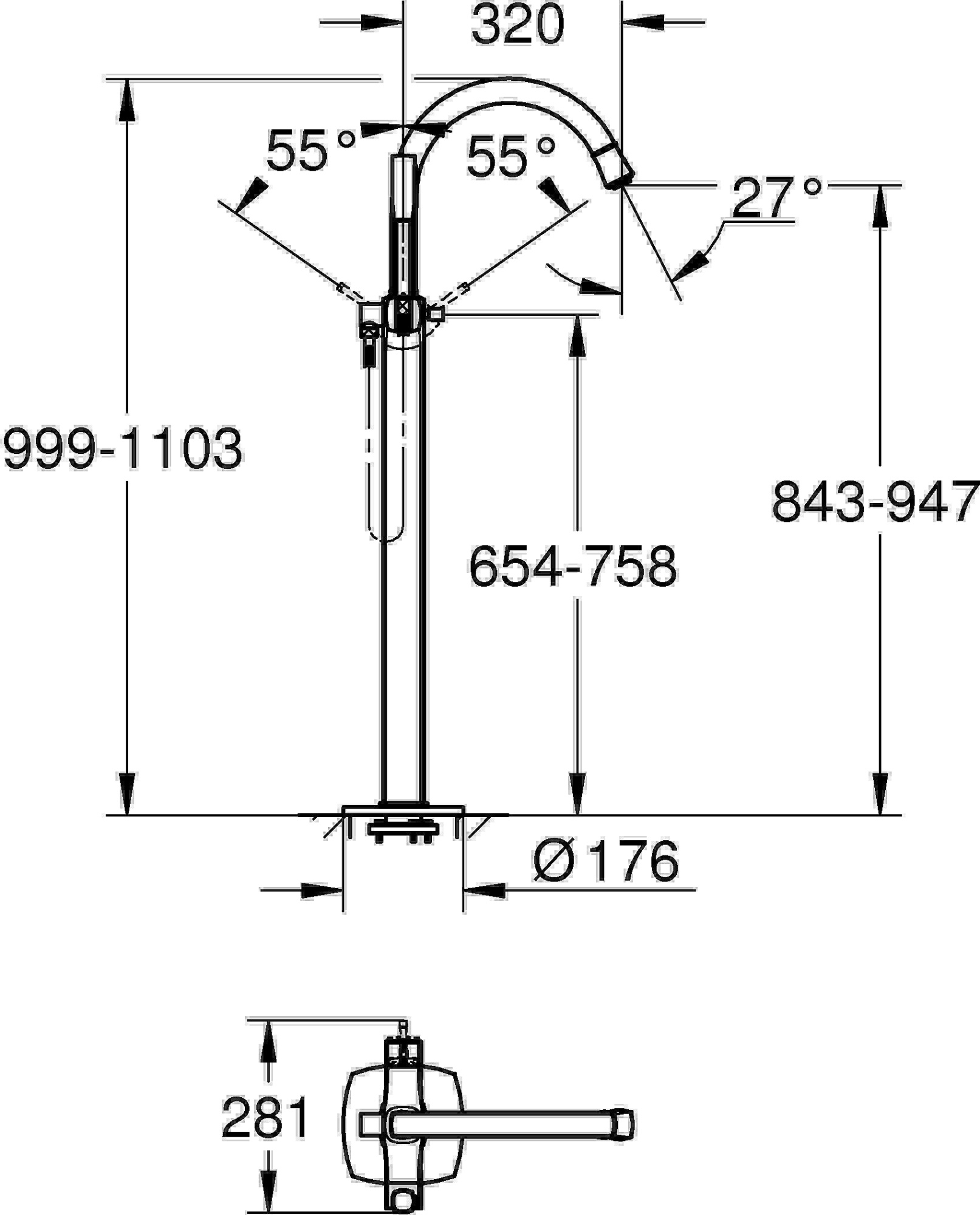 Смеситель Grohe Grandera 23318000 для ванны