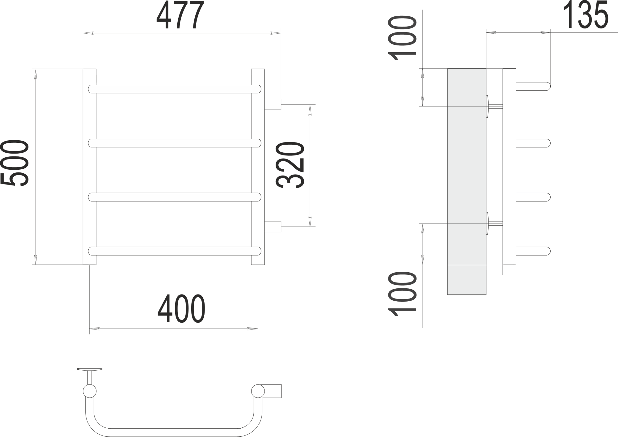 Полотенцесушитель водяной Terminus Eco Стандарт П4 40x50