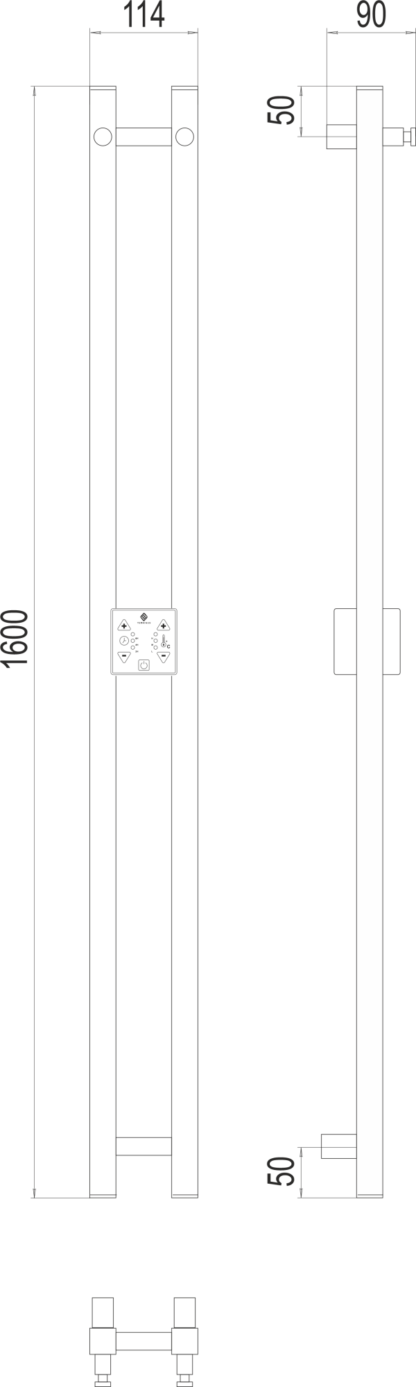 Полотенцесушитель электрический Terminus Lux Duo Проф 160