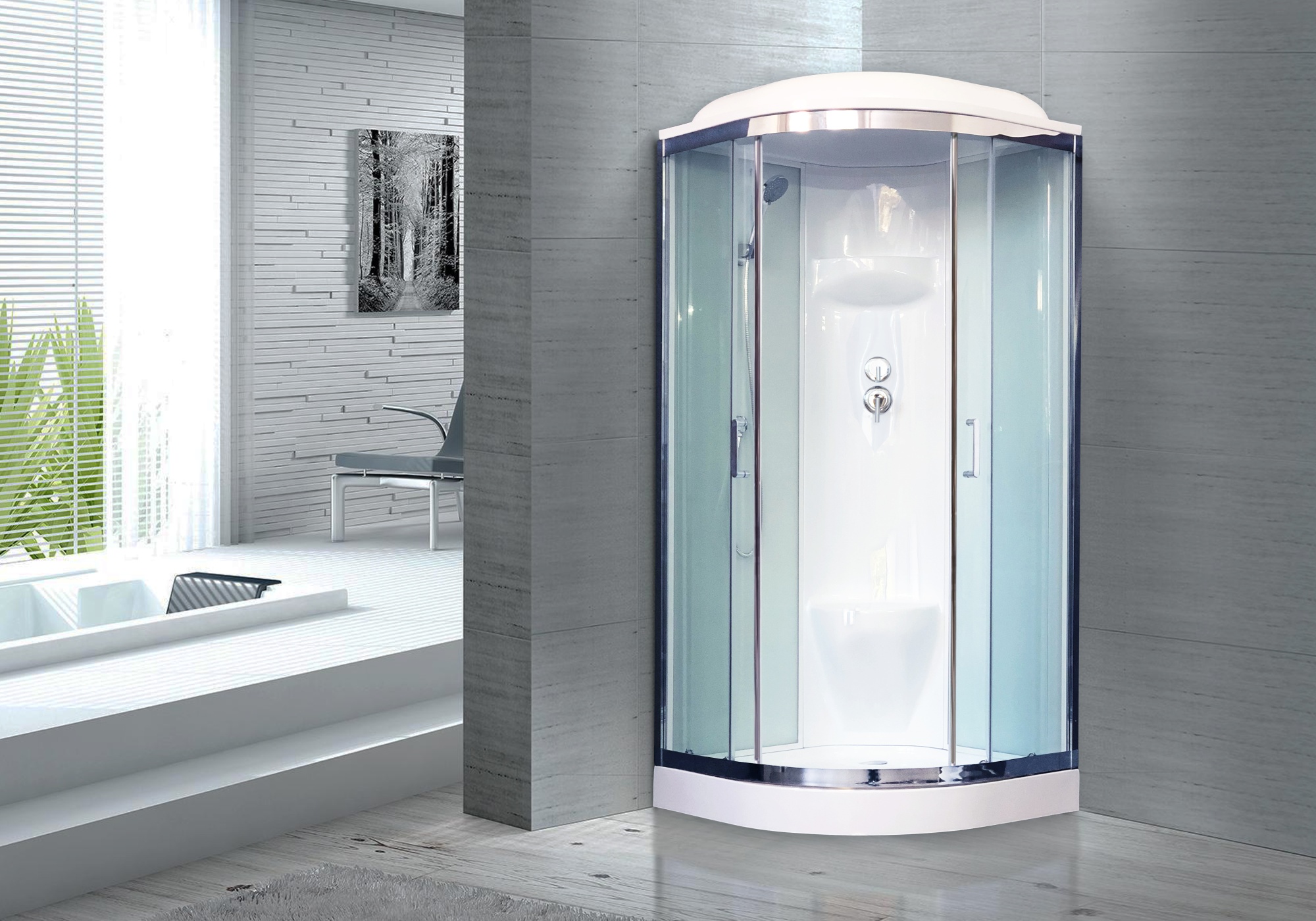 Душевая кабина Royal Bath RB90HK6-WT-CH 90x90