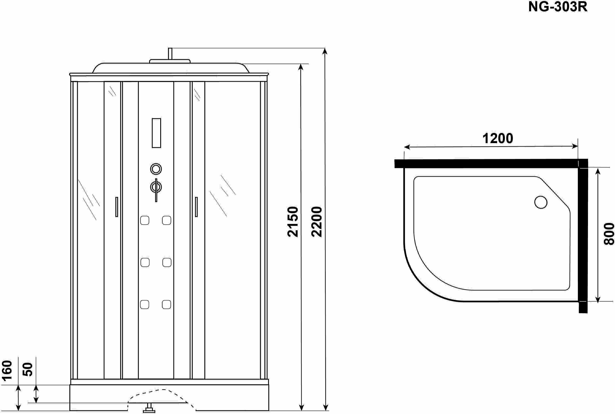 Душевая кабина Niagara Ultra NG-303-01R 120x80