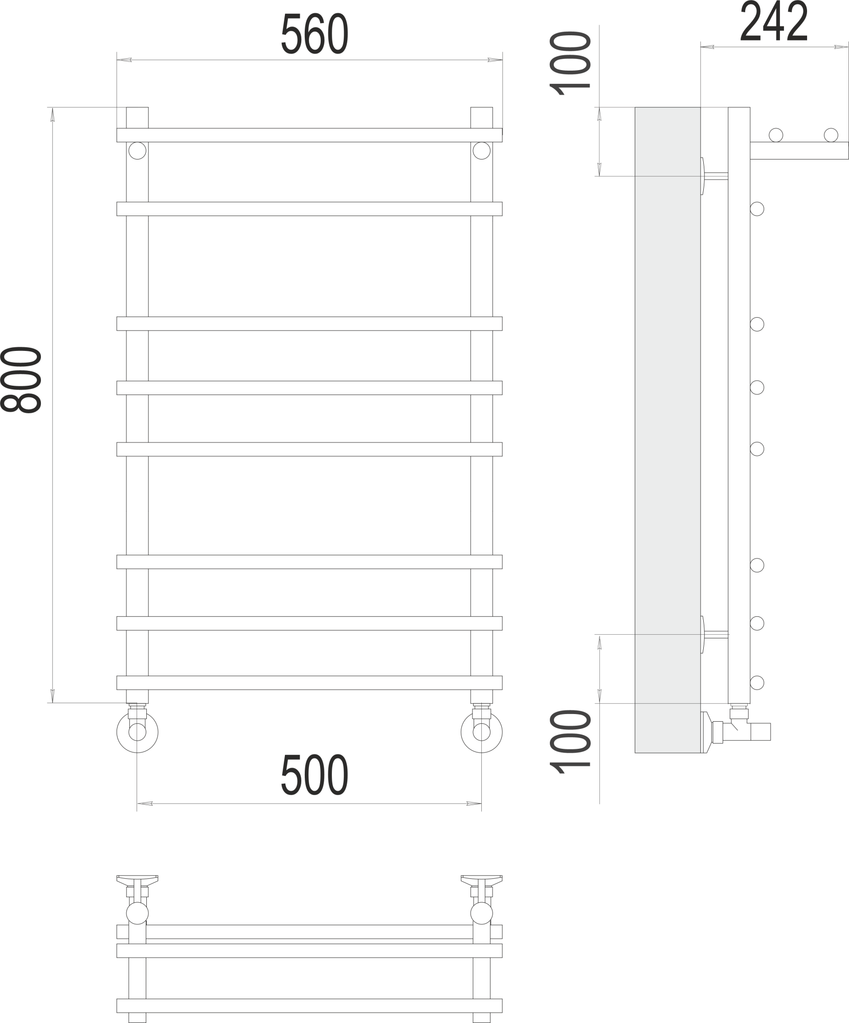 Полотенцесушитель водяной Terminus Standart Ватра с/п П8 50x80