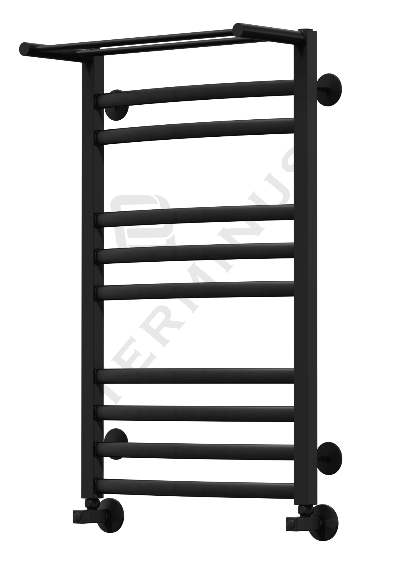 Полотенцесушитель водяной Terminus Standart Енисей П10 50x84 black, с полкой