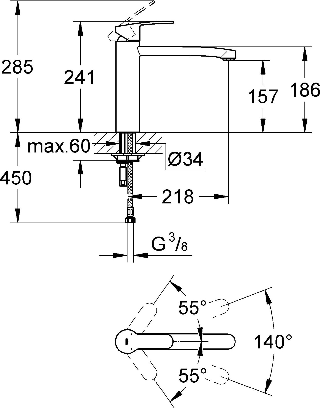 Смеситель Grohe Eurostyle Cosmopolitan 31124002 для кухни