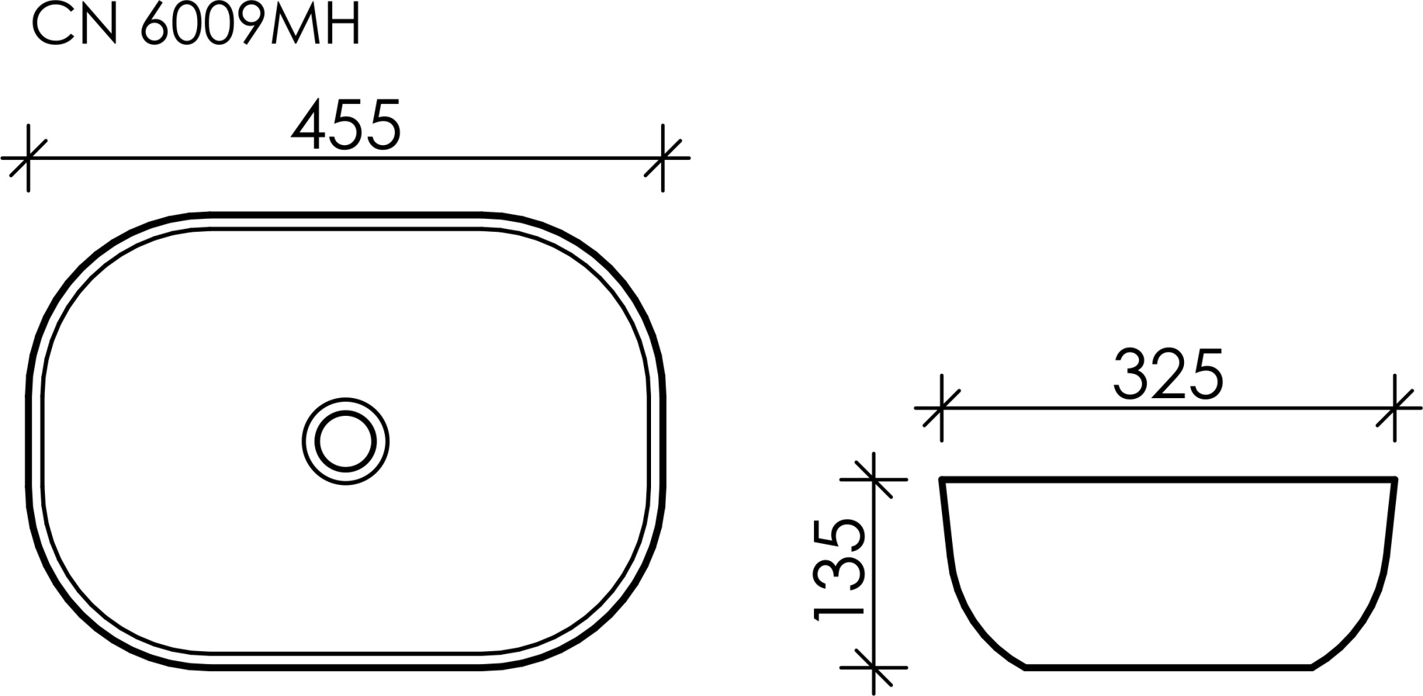 Раковина Ceramicanova Element 45 CN6009MH