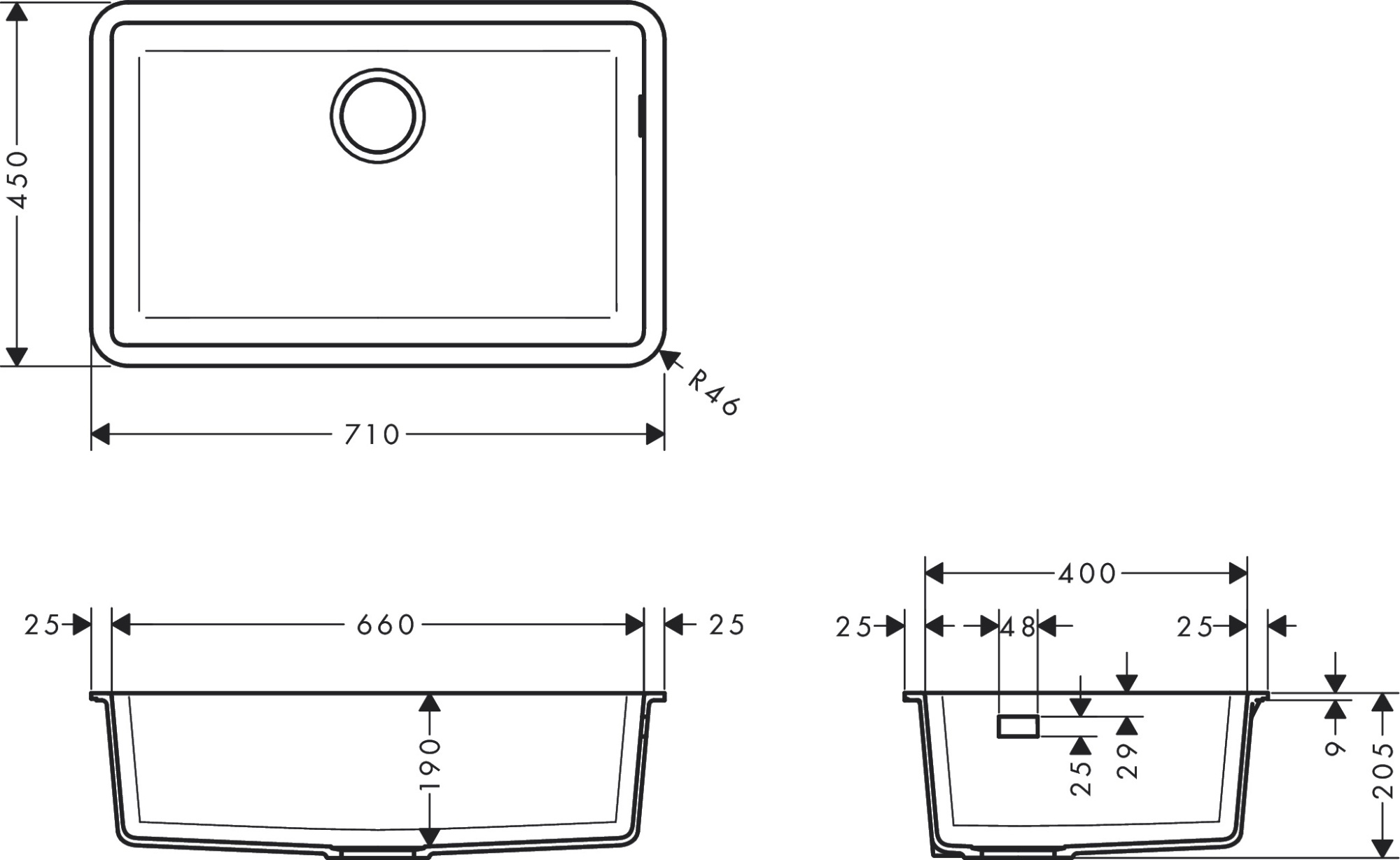 Кухонная мойка Hansgrohe S510-U660 43432170