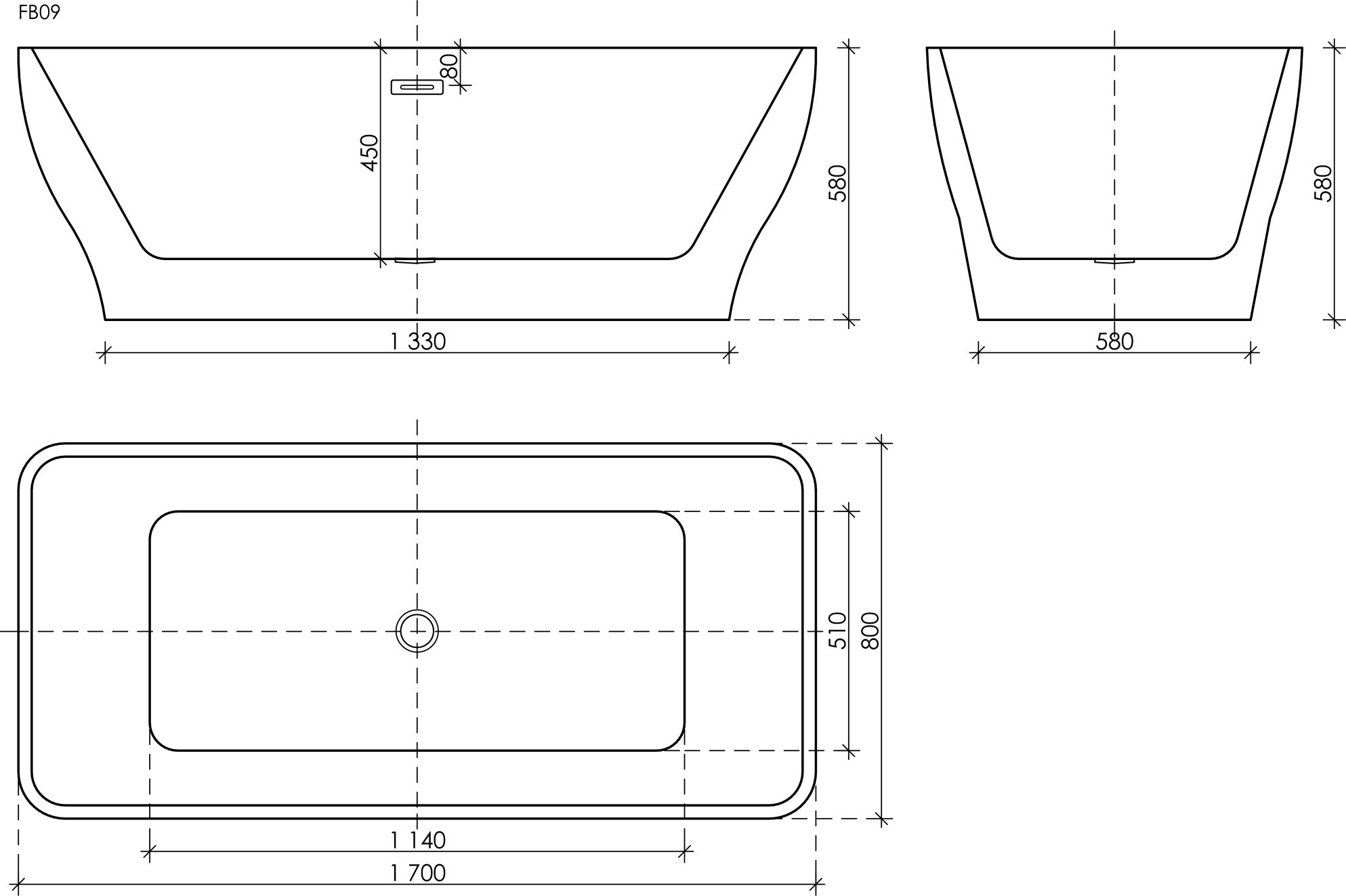 Акриловая ванна Sancos Neo 170x80