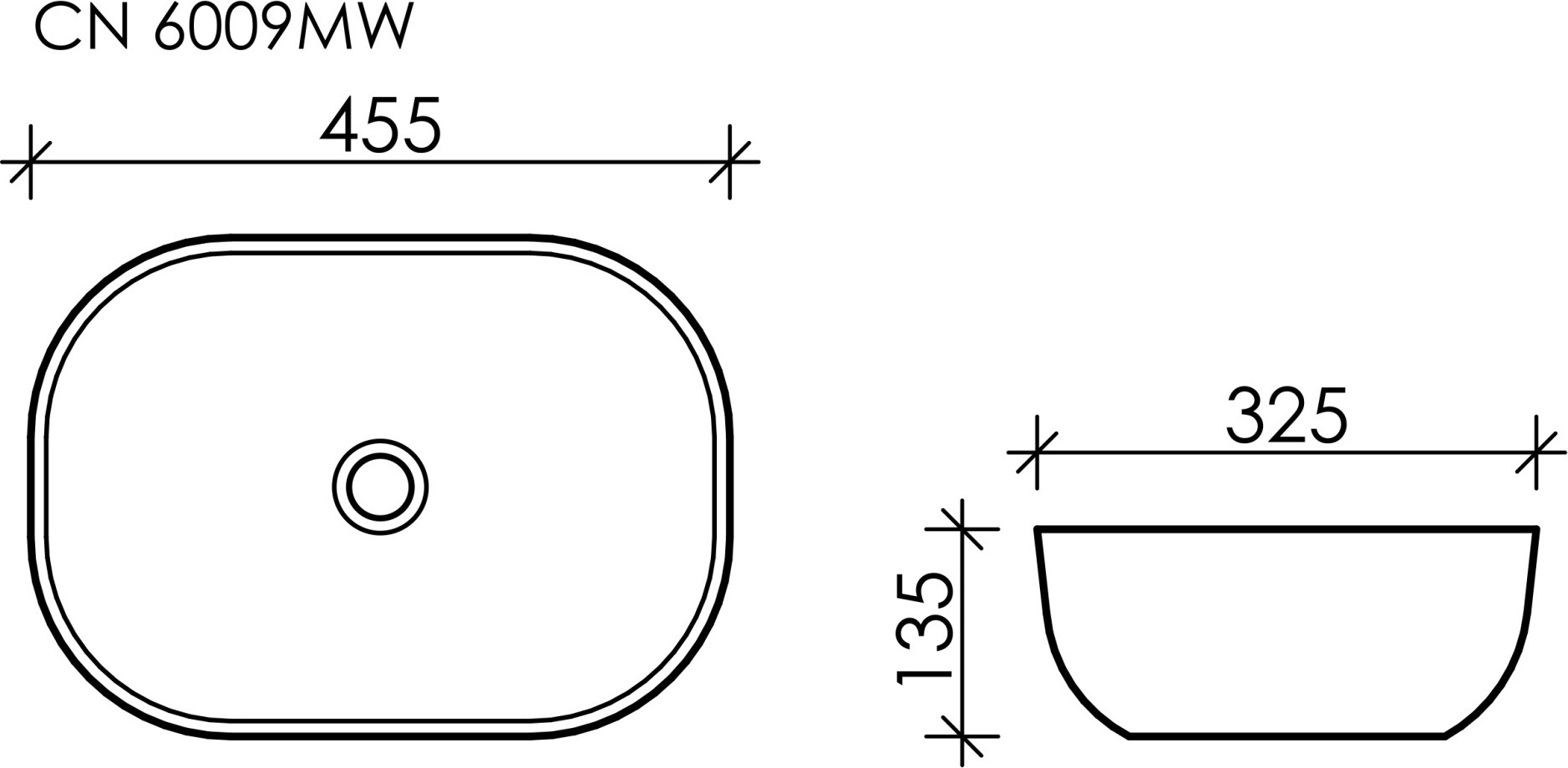 Раковина Ceramicanova Element 45 CN6009MW