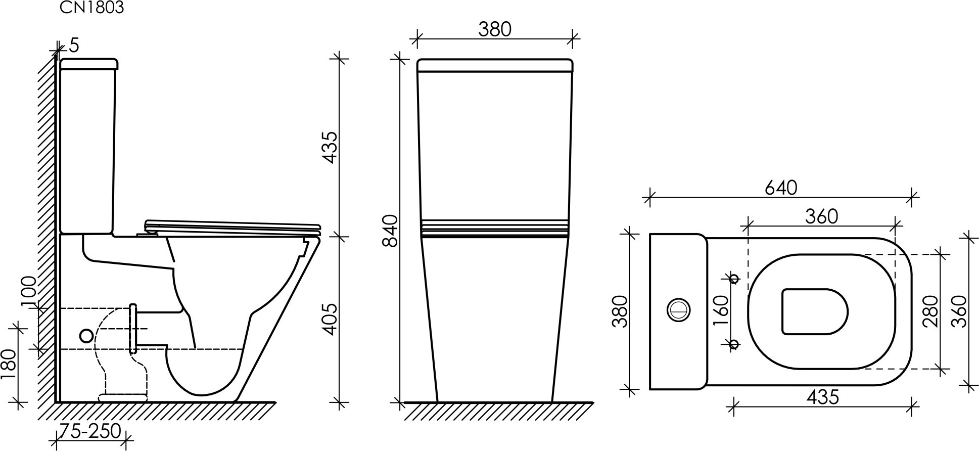 Унитаз-компакт Ceramicanova Cubic Rimless CN1803