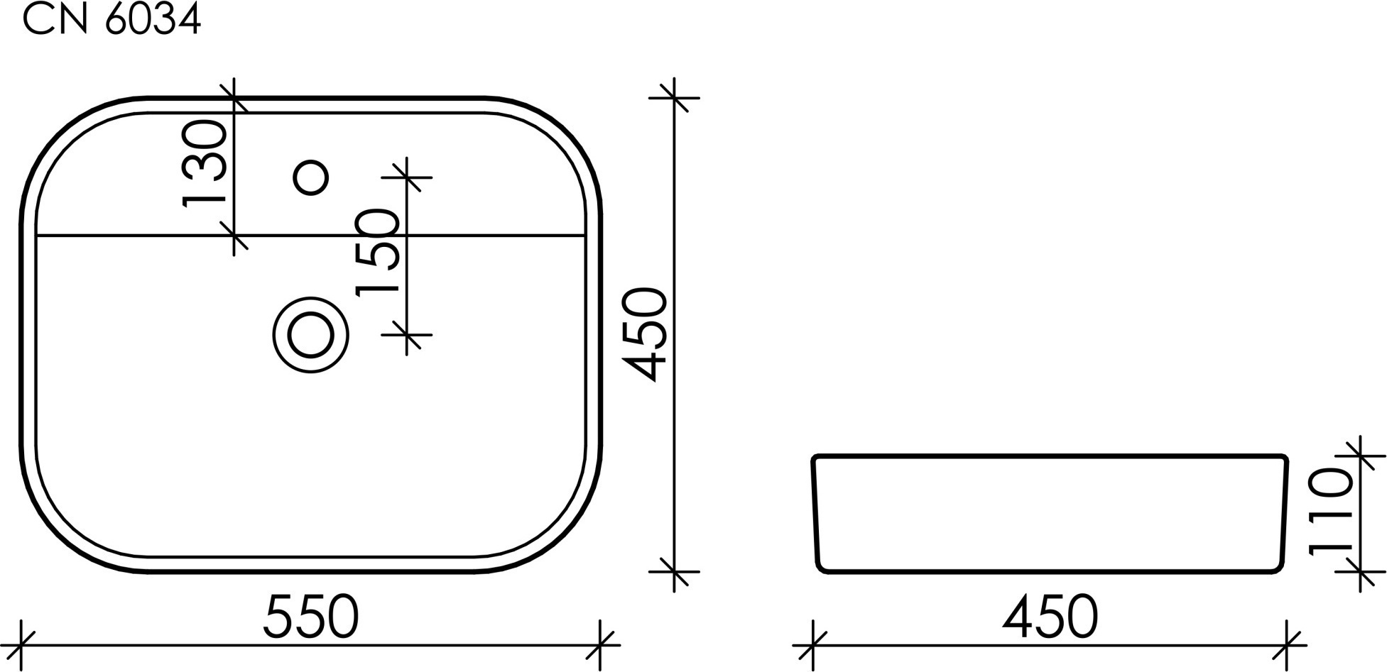 Раковина Ceramicanova Element 55 CN6034