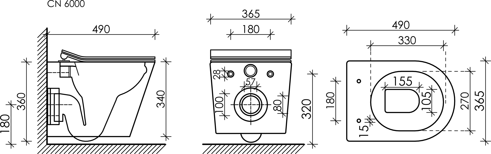 Комплект Ceramicanova Инсталляция с унитазом CN6000_1002B_1000