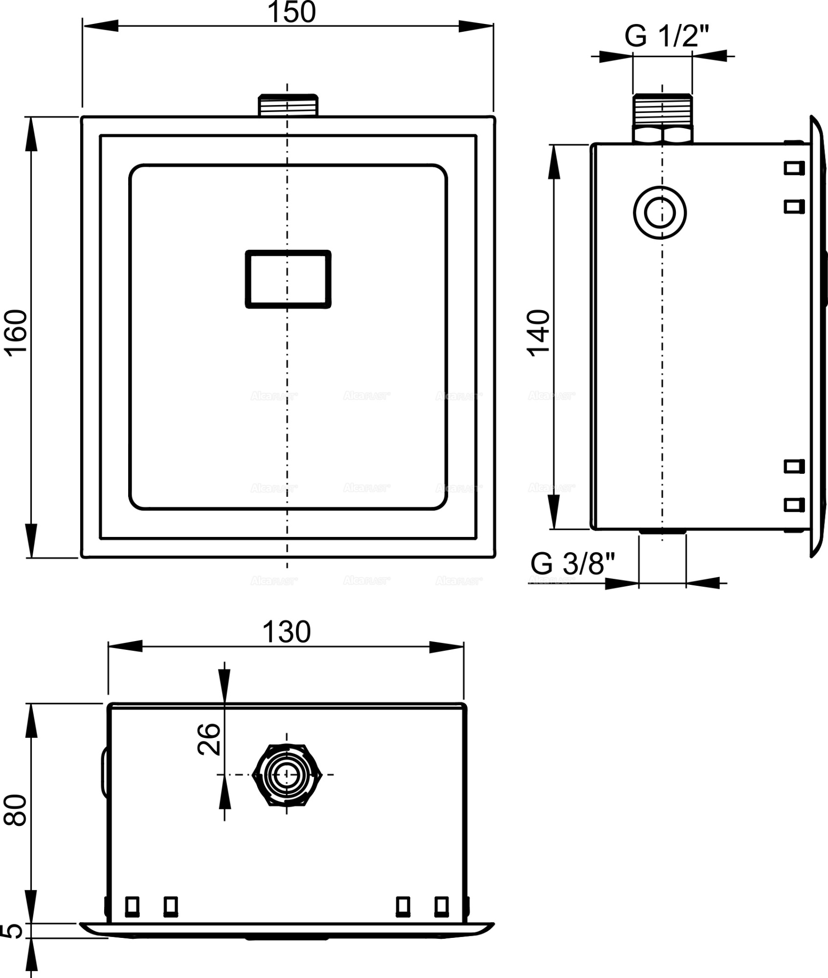 Кнопка смыва AlcaPlast ASP4 12v пластик