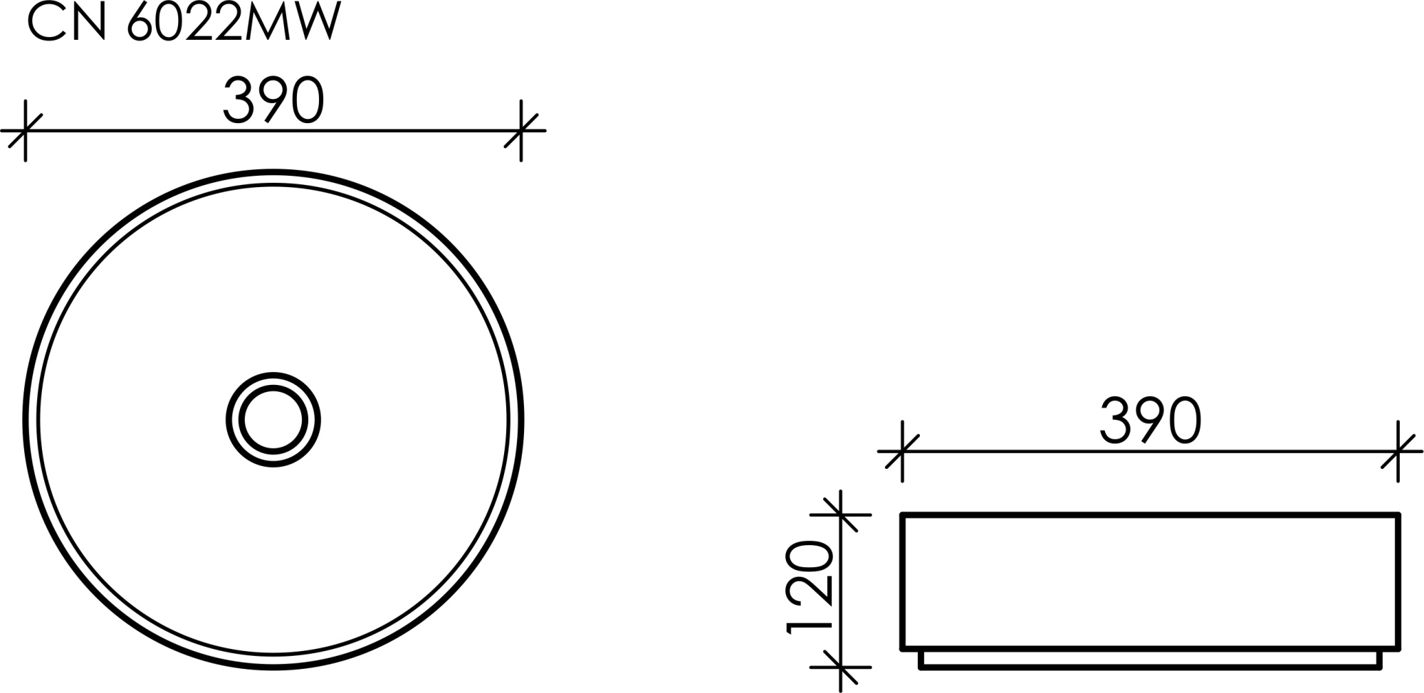 Раковина Ceramicanova Element 39 CN6022MW