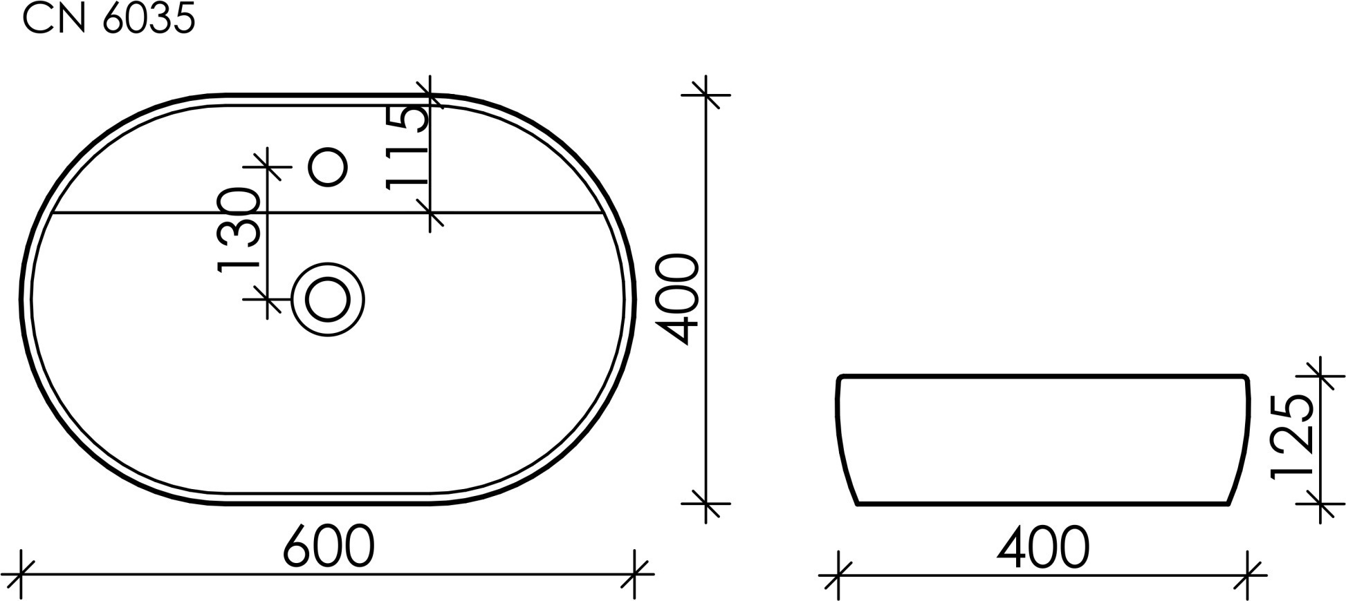 Раковина Ceramicanova Element 60 CN6035