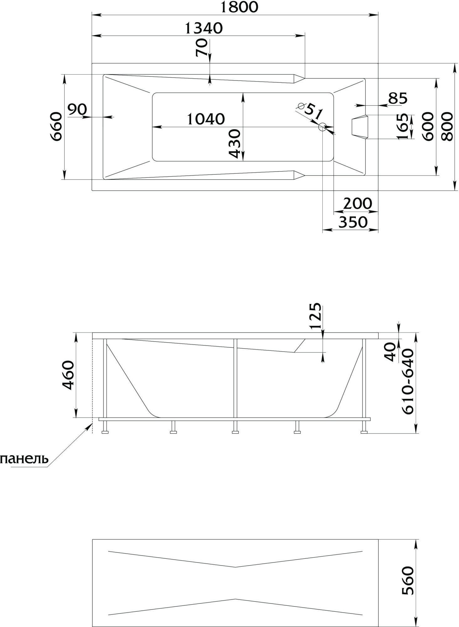 Акриловая ванна 1Marka Marka One Raguza 180x80