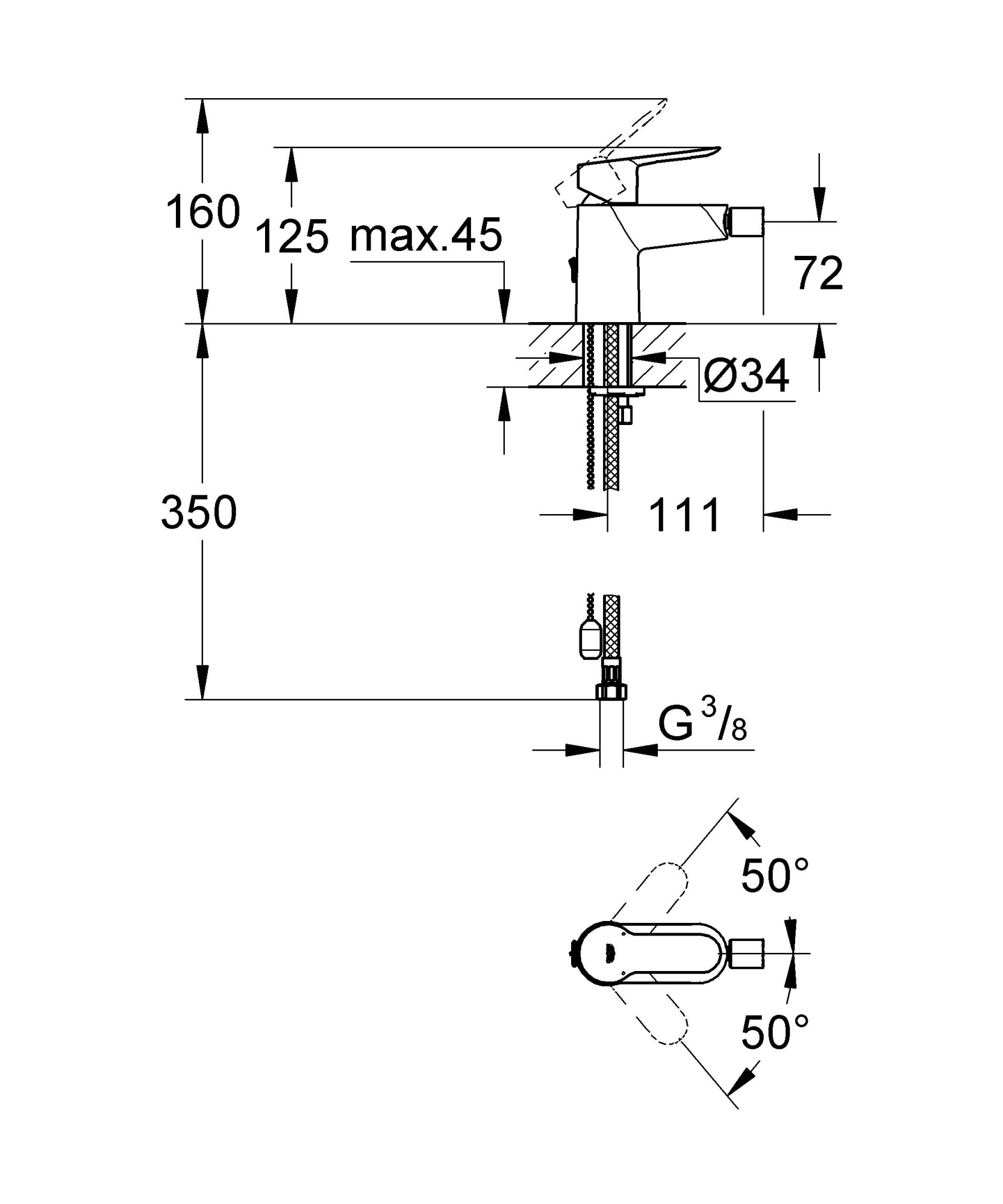 Смеситель Grohe BauEdge 23332000 для биде