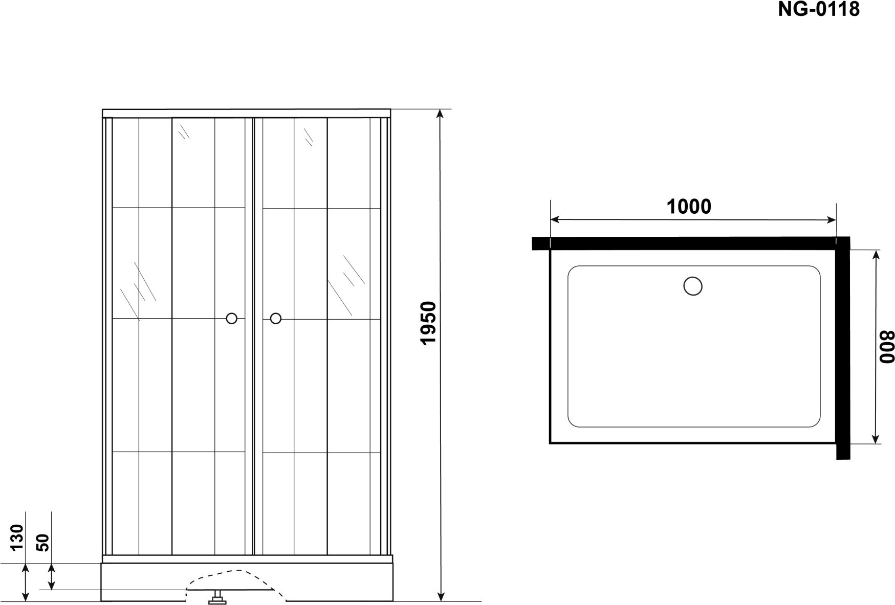 Душевой уголок Niagara Nova NG-0118-14 100x80