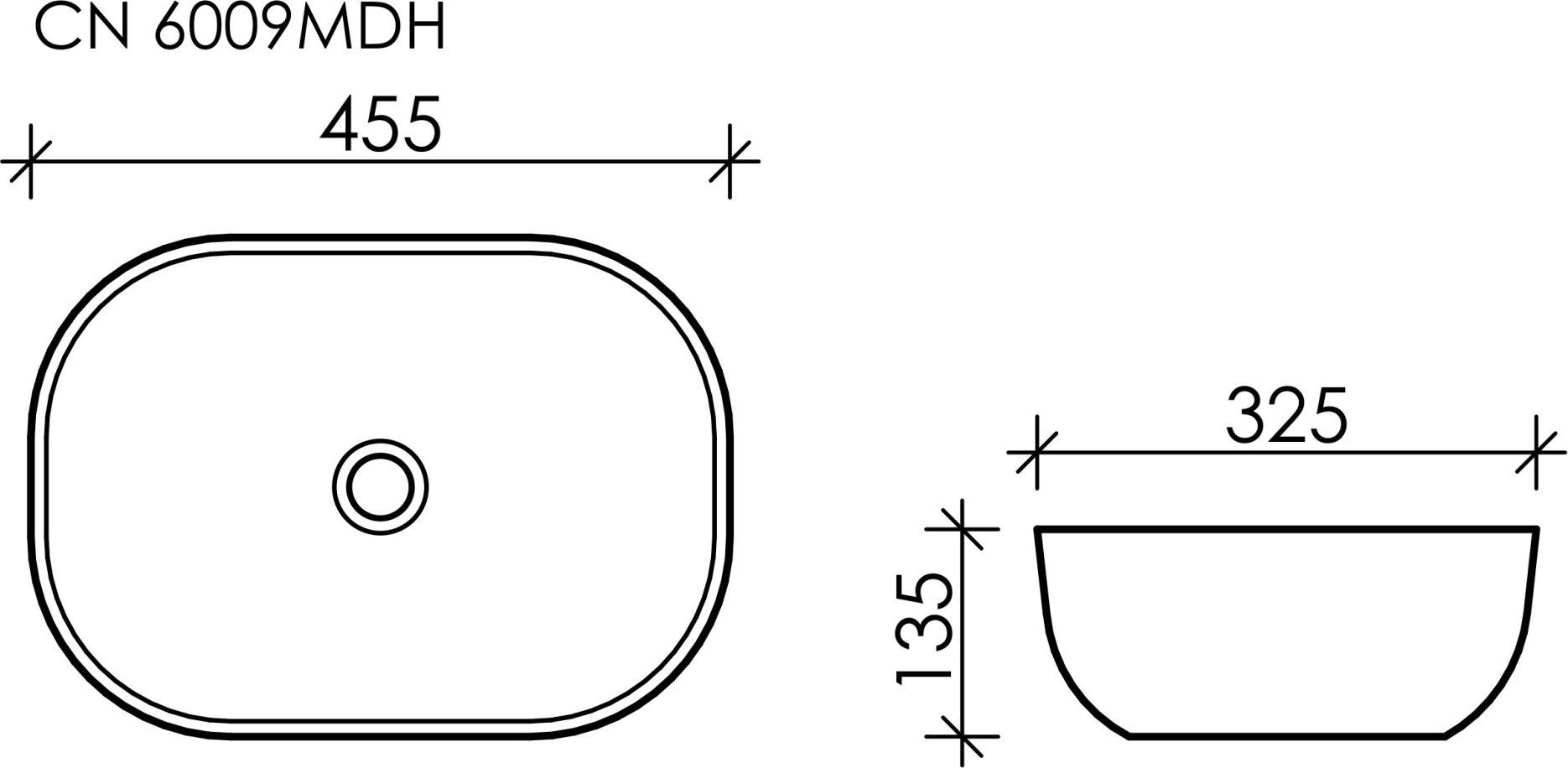 Раковина Ceramicanova Element 45 CN6009MDH