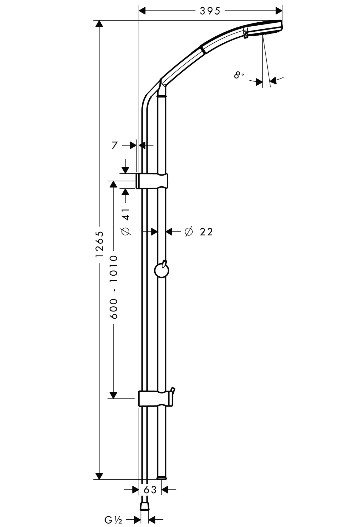 Душевой гарнитур Hansgrohe Croma 27791000