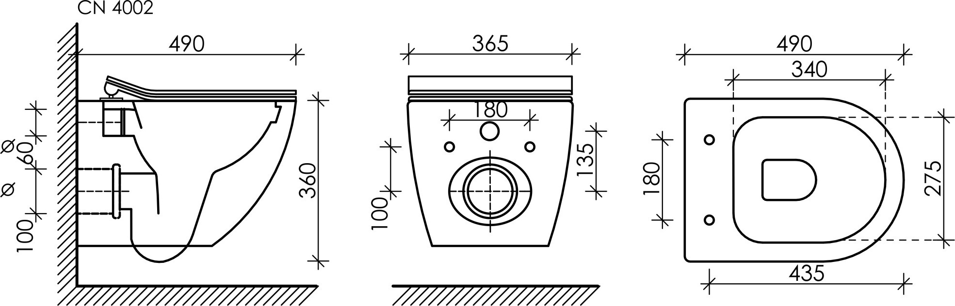 Комплект Ceramicanova Инсталляция с унитазом CN4002_1002CH_1000