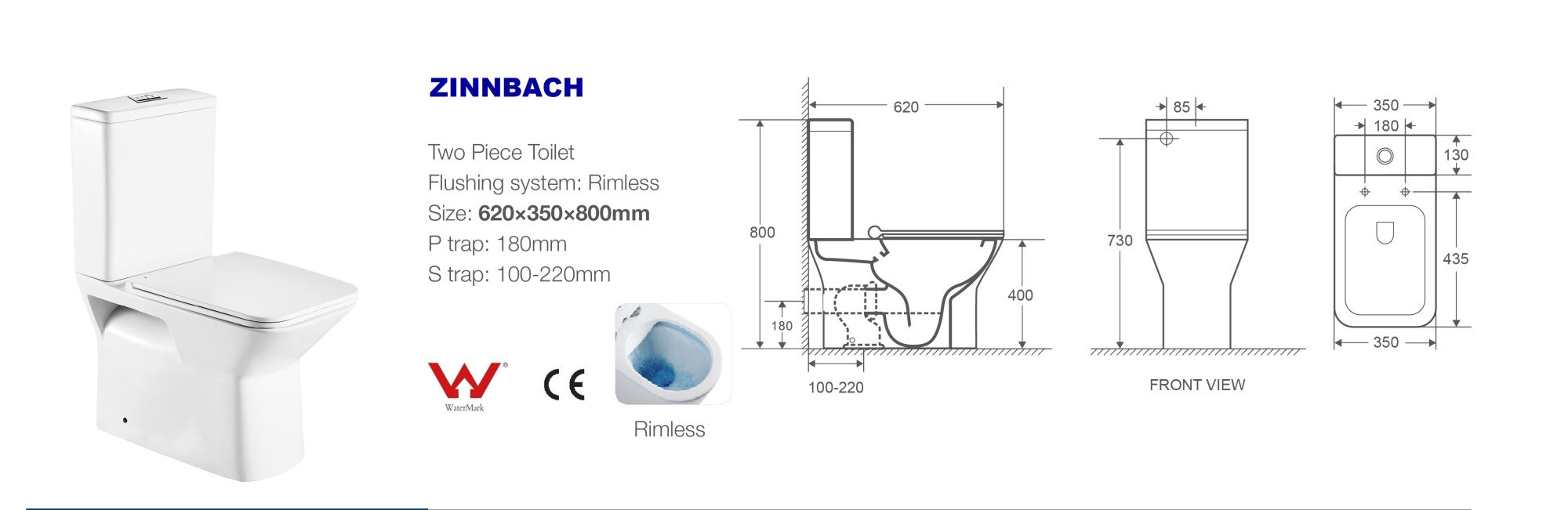 Унитаз-компакт WeltWasser WW Zinnbach 001 GL-WT 10000009967