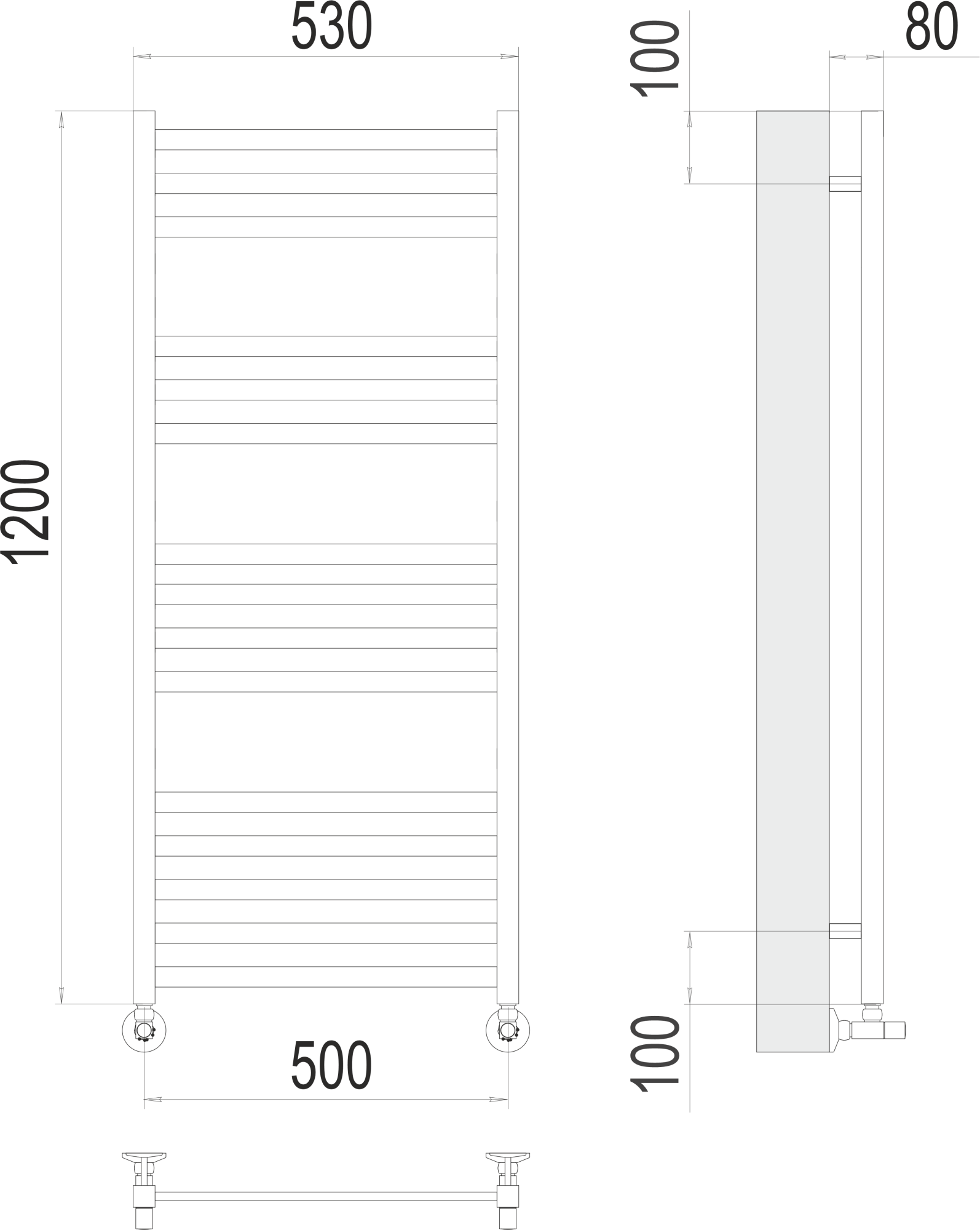 Полотенцесушитель водяной Terminus Lux Грета П15 50x120
