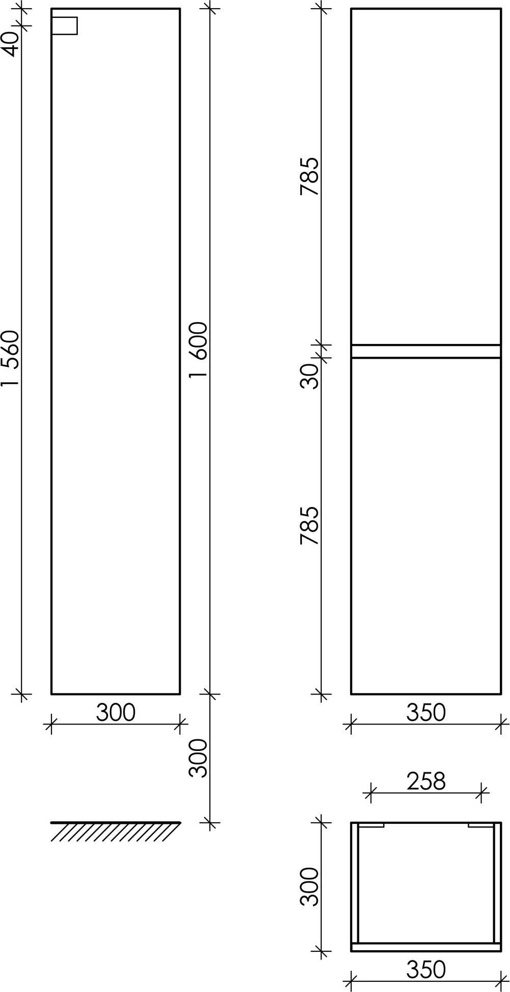 Шкаф-пенал Sancos Urban 35 PUR35W